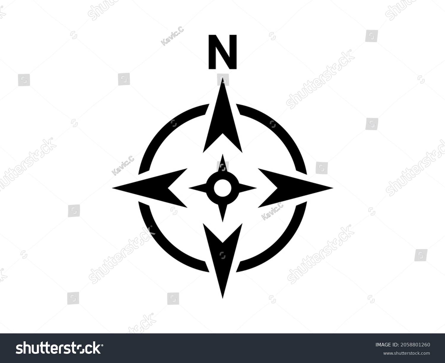 Map Direction Symbol North Sign Black Stock Vector (Royalty Free ...