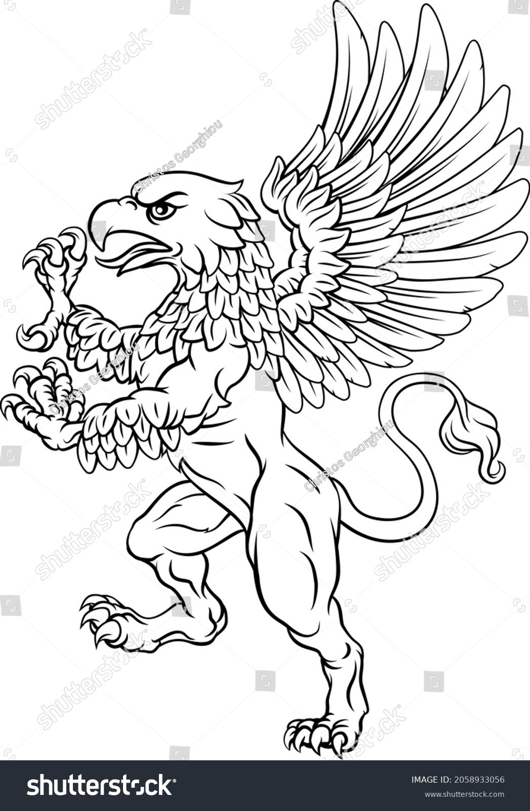 Griffin Known Gryphon Griffon Lion Body Stock Vector (royalty Free 