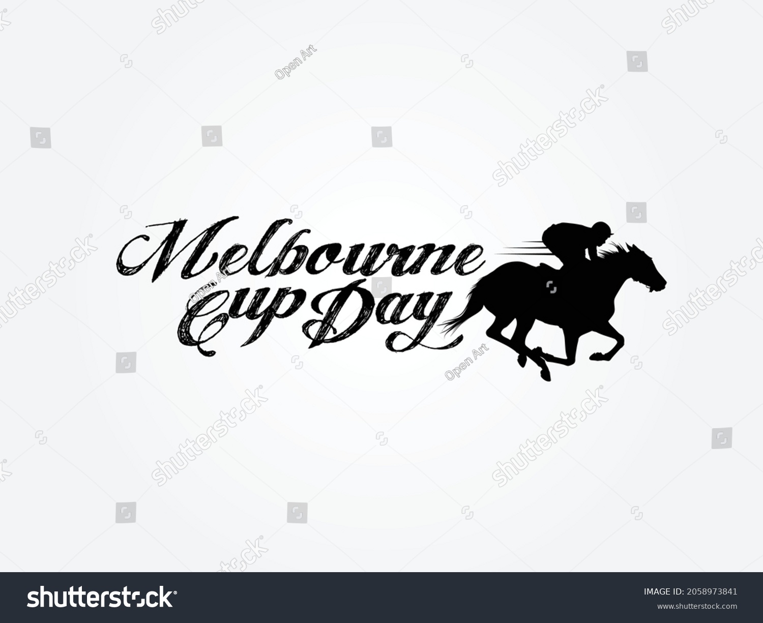 Melbourne Cup Day Typography Logo Vector Stock Vector (Royalty Free