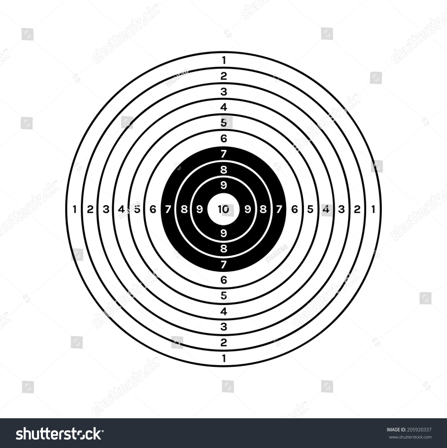 Target Black White Color Circles Different Stock Vector (Royalty Free ...