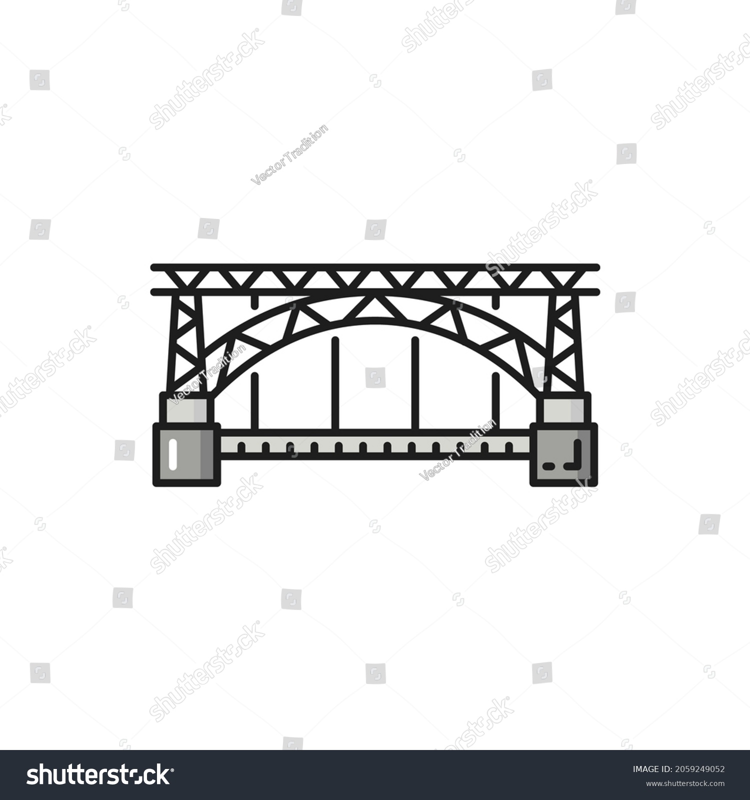 Portuguese Bridge Porto Isolated History Landmark Stock Vector (Royalty ...