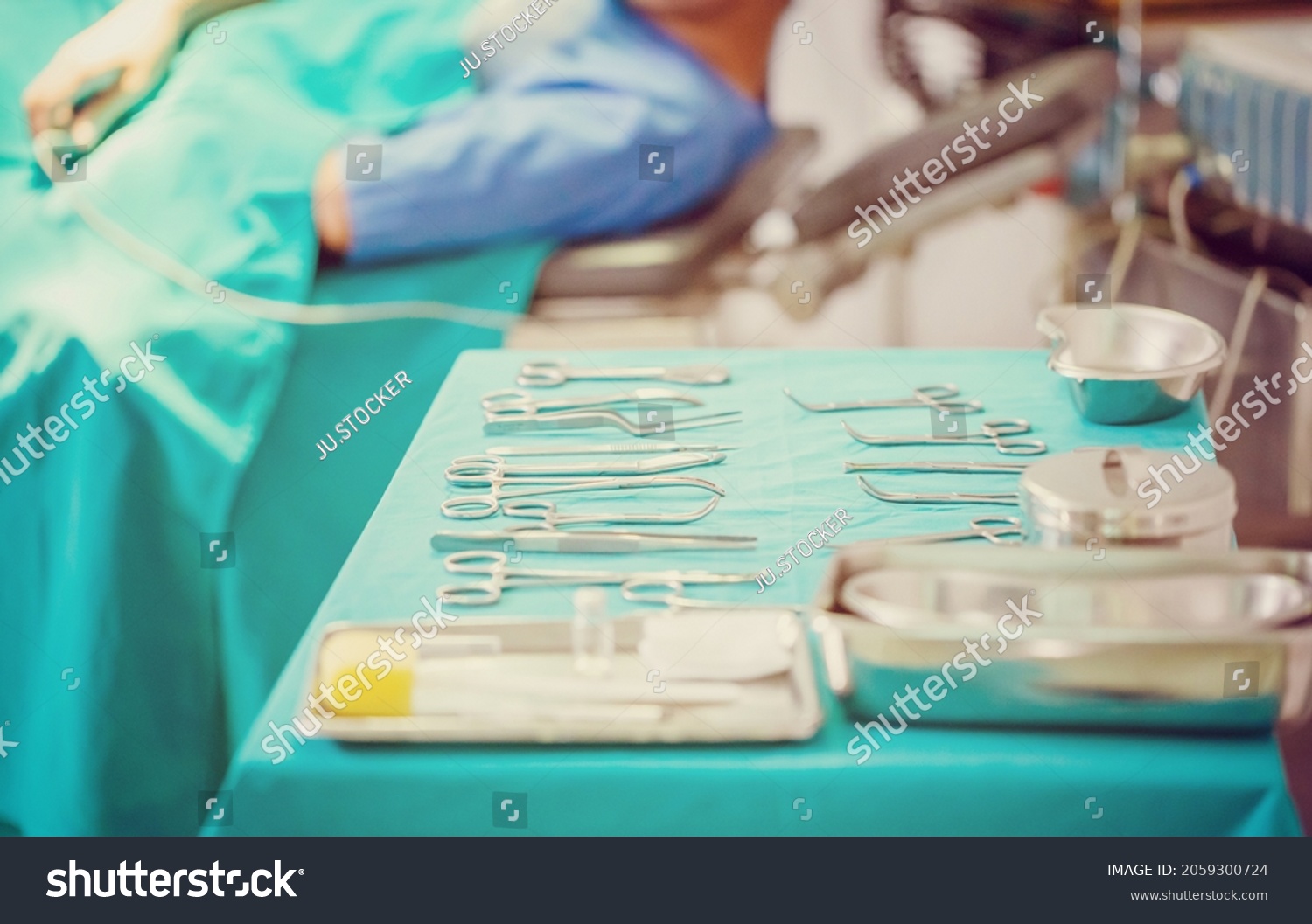 Surgical Instruments Tools Including Scalpels Forceps Stock Photo ...