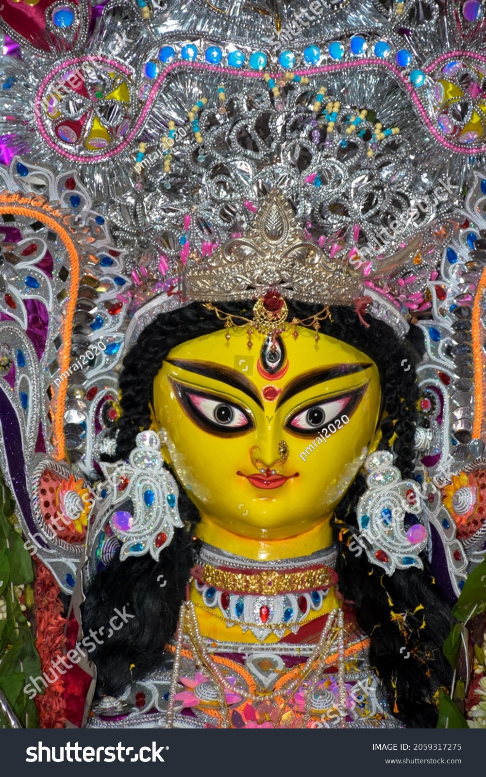 Durga Puja Face Goddess Durga Durga Stock Photo 2059317275 | Shutterstock