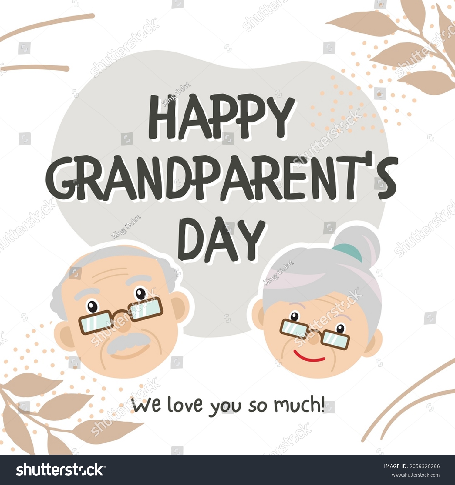 Happy Grandparents Day Greetings Banner Stock Illustration 2059320296 