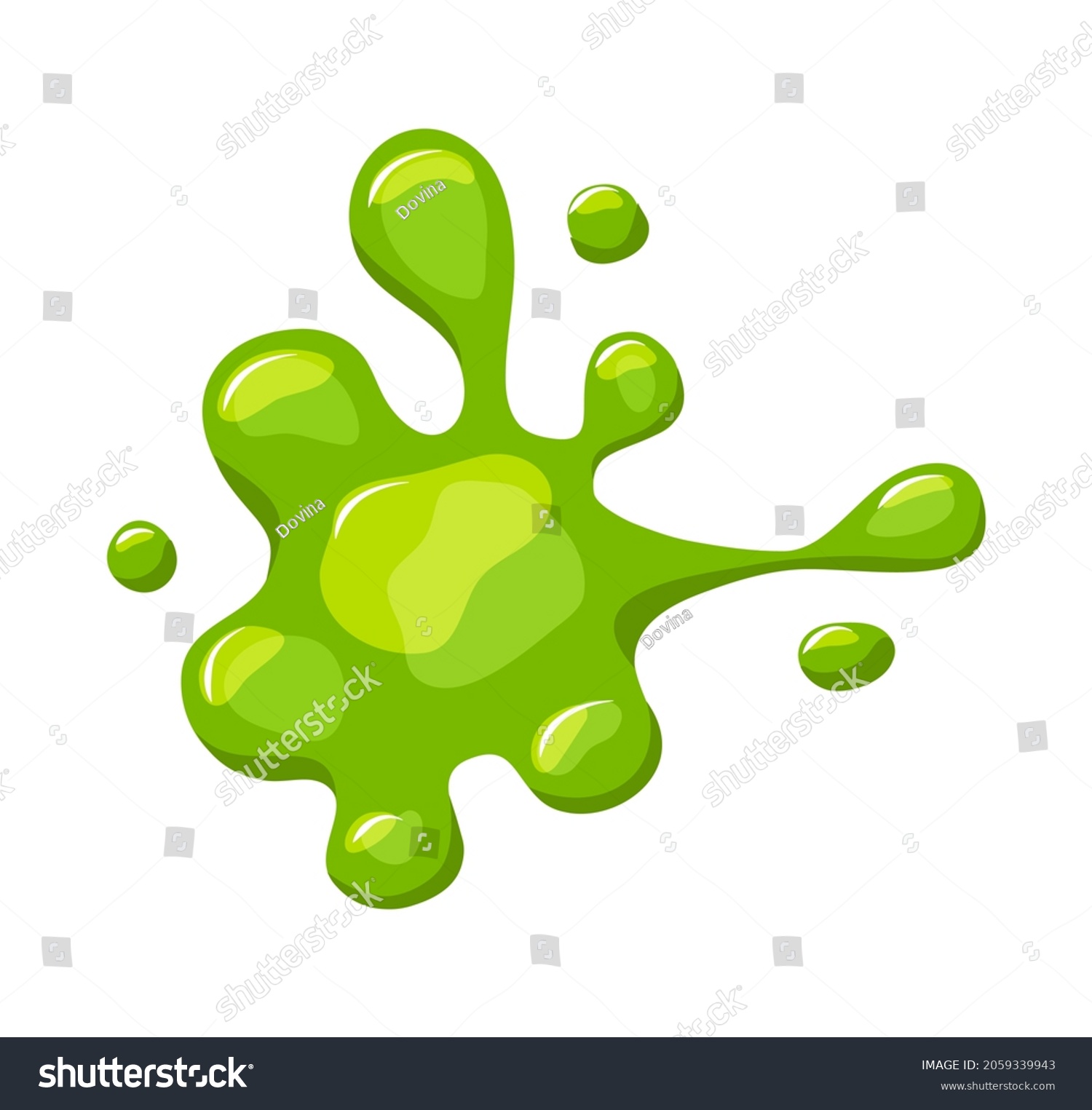 Green Slime Spill On White Isolated Stock Vector (Royalty Free ...