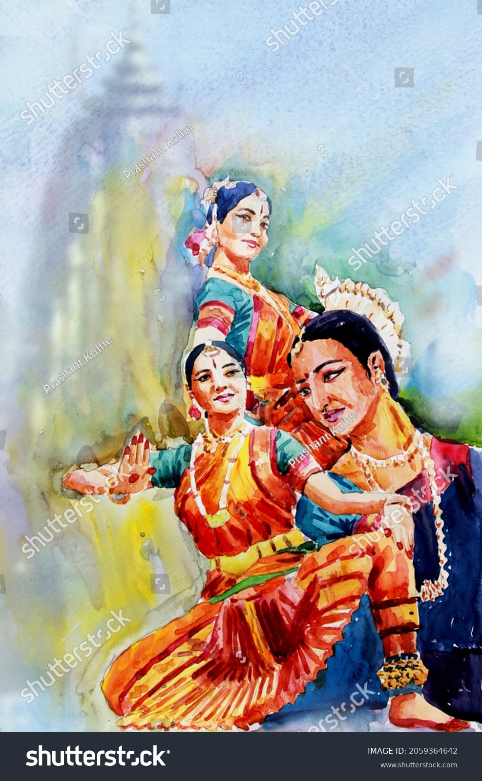 Indian Traditional Classical Kathak Dance Stock Illustration Shutterstock
