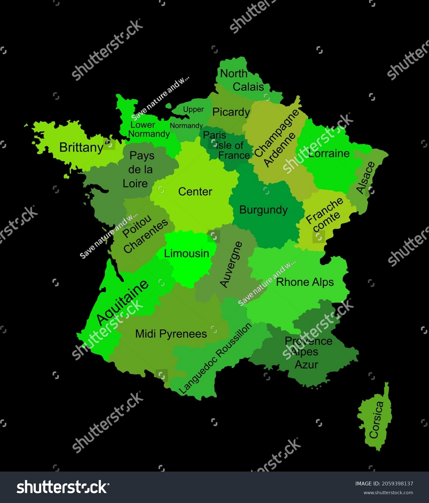 Editable Vector Map France Vector Silhouette Stock Vector (Royalty Free