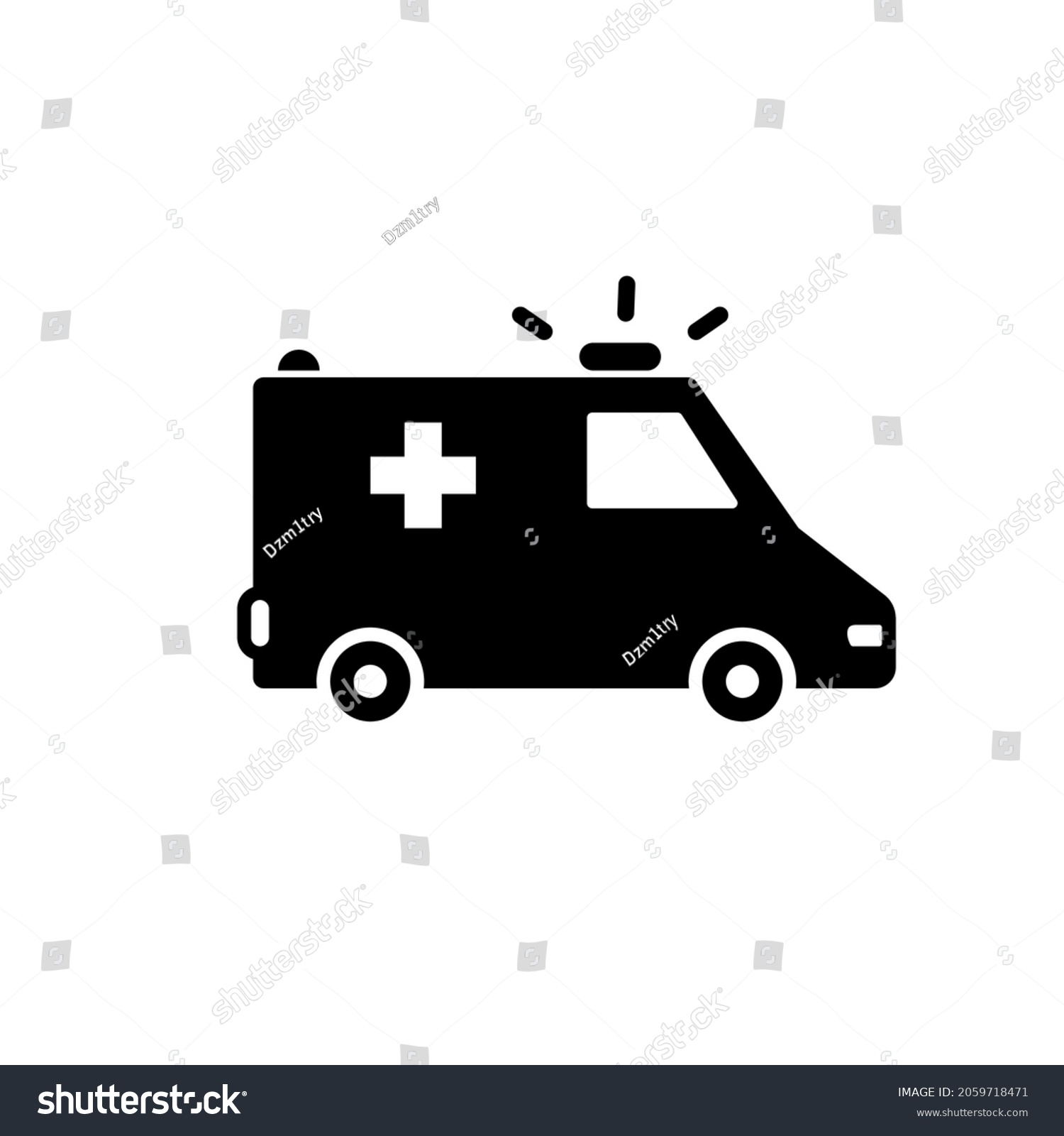 Ambulance Car Silhouette Icon Clipart Image Stock Vector (Royalty Free ...