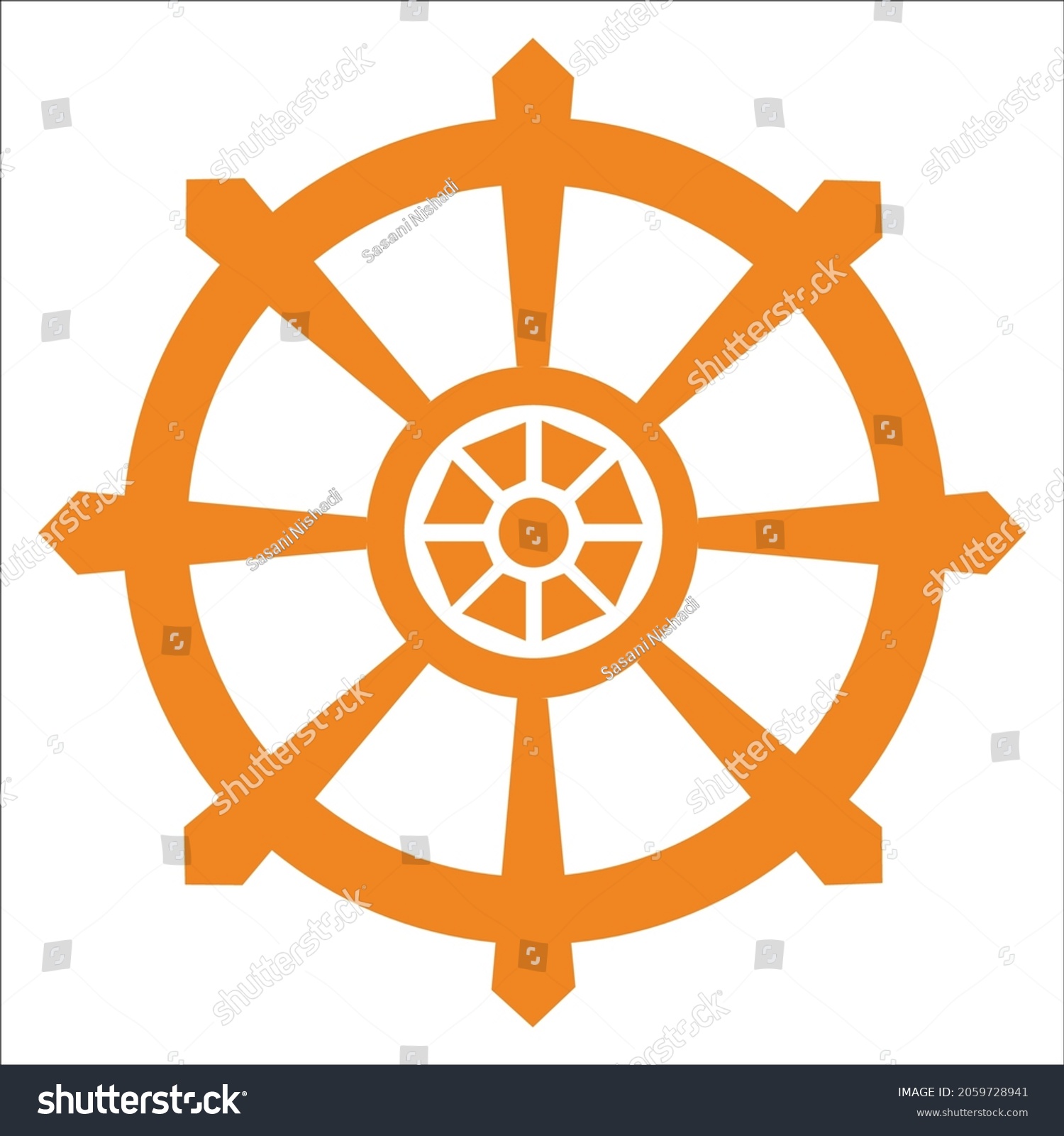 Dharmachakrathe Wheel Law Single Most Important Stock Vector (Royalty ...