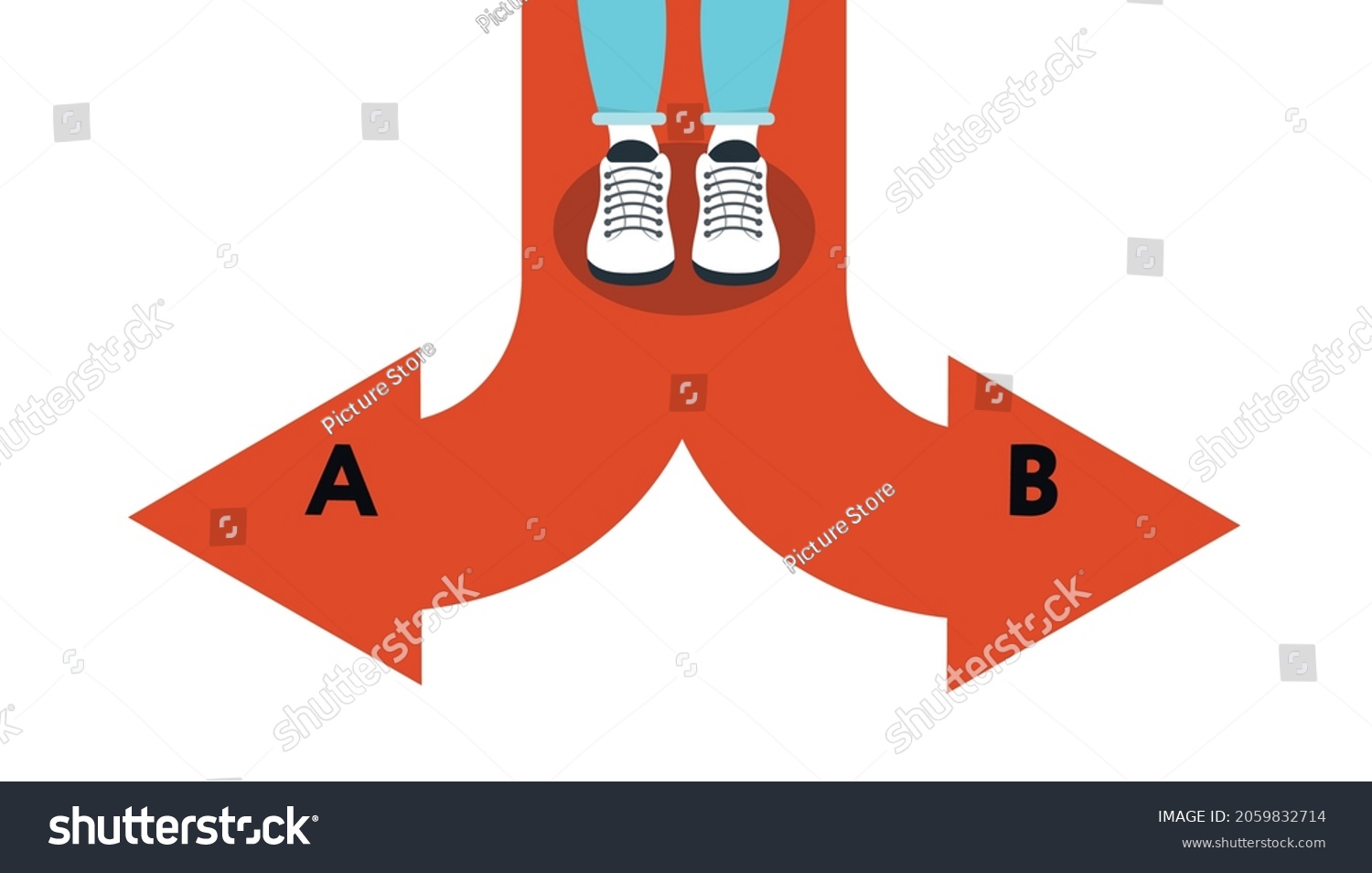 Choose Your Path Vector Illustration Flat Stock Vector (royalty Free 