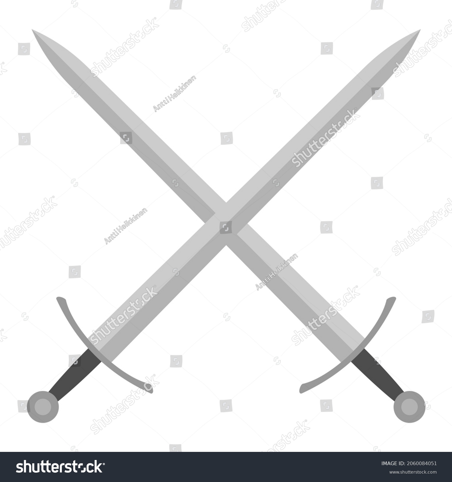 Sword Vector Illustration Icon Crossed Swords Stock Vector (Royalty ...