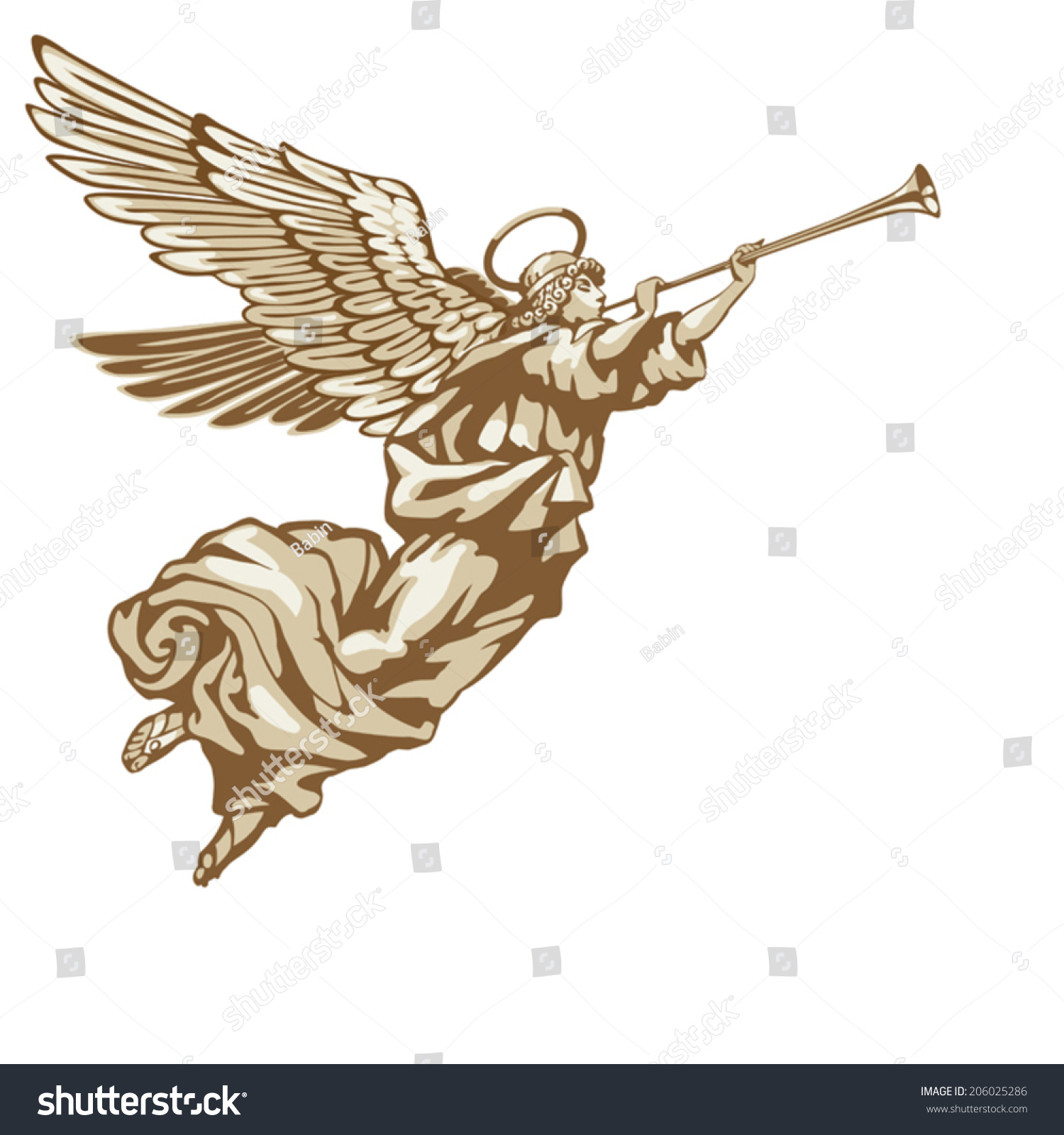 Ангел с трубой вектор