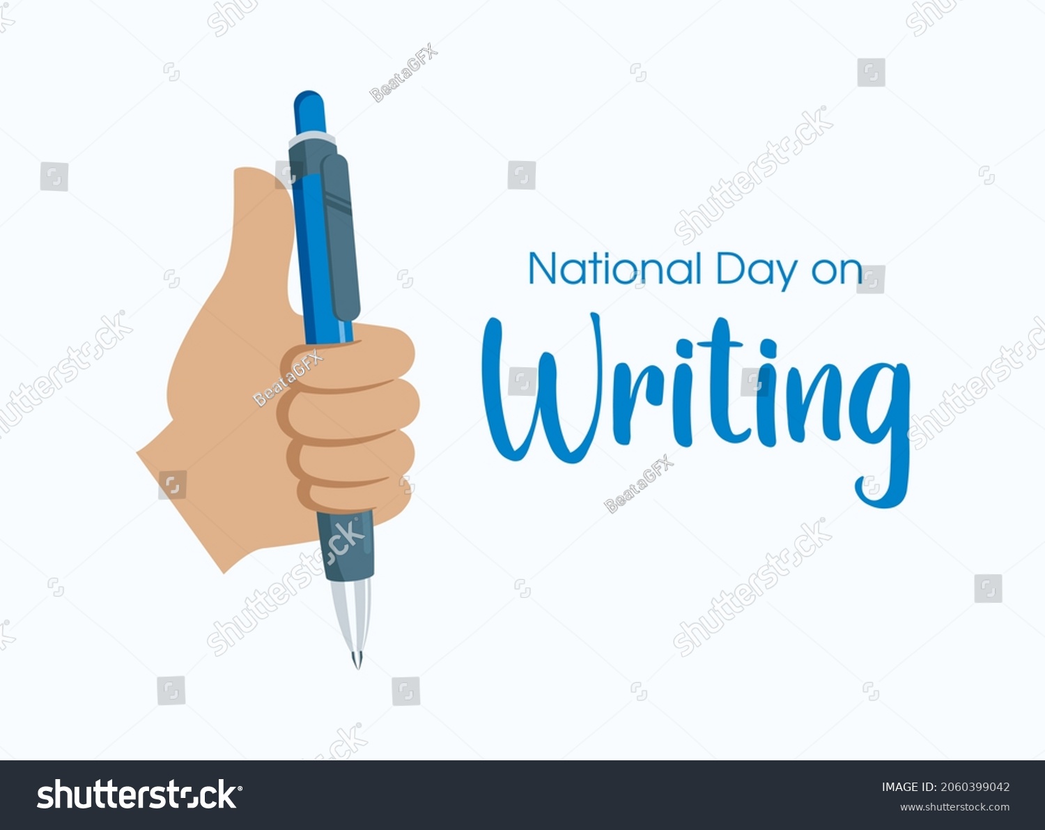 National Day On Writing Vector Hand Stock Vector (Royalty Free