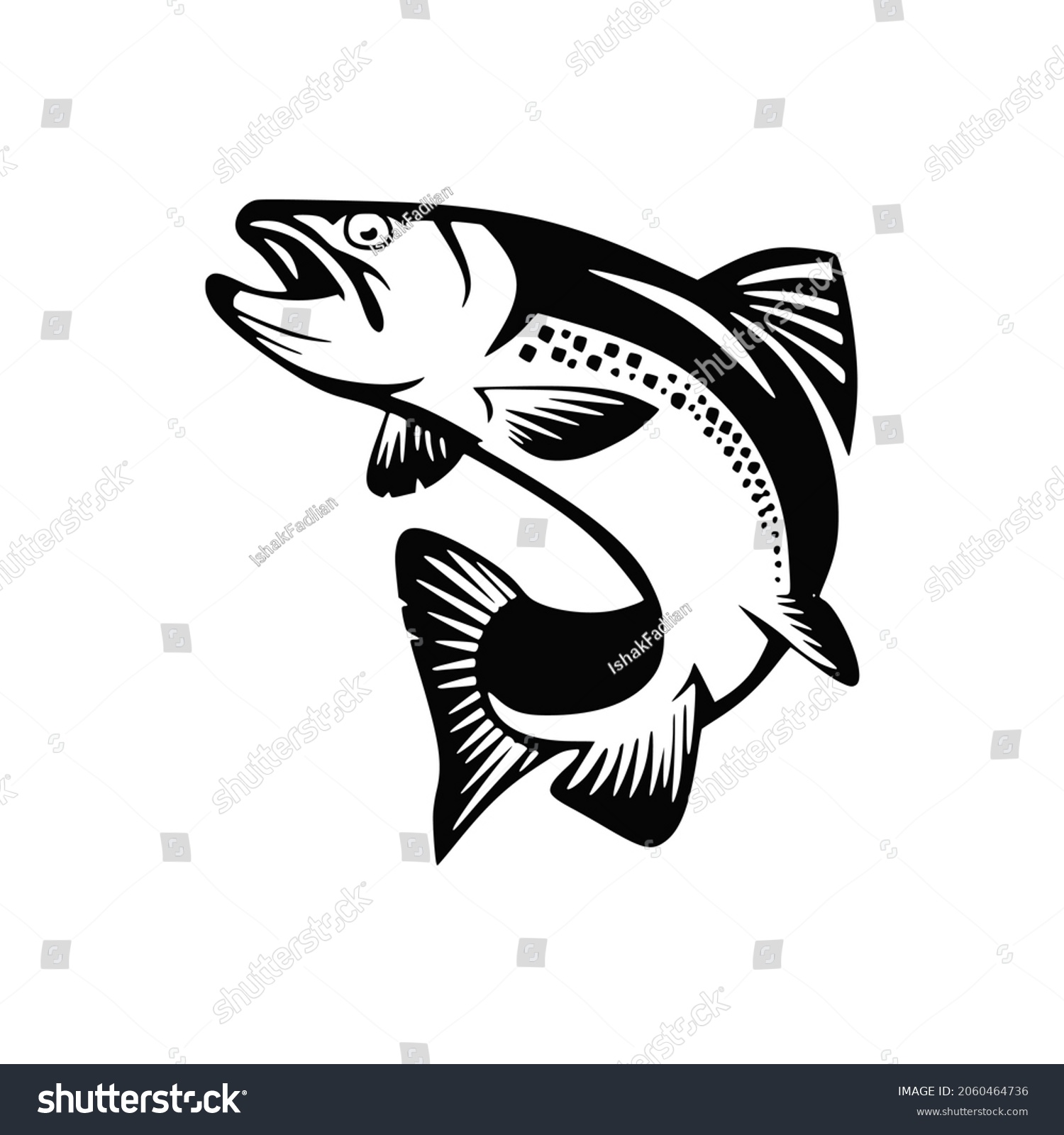 Fish Silhouette Vector Minimalist Style Stock Vector (Royalty Free ...