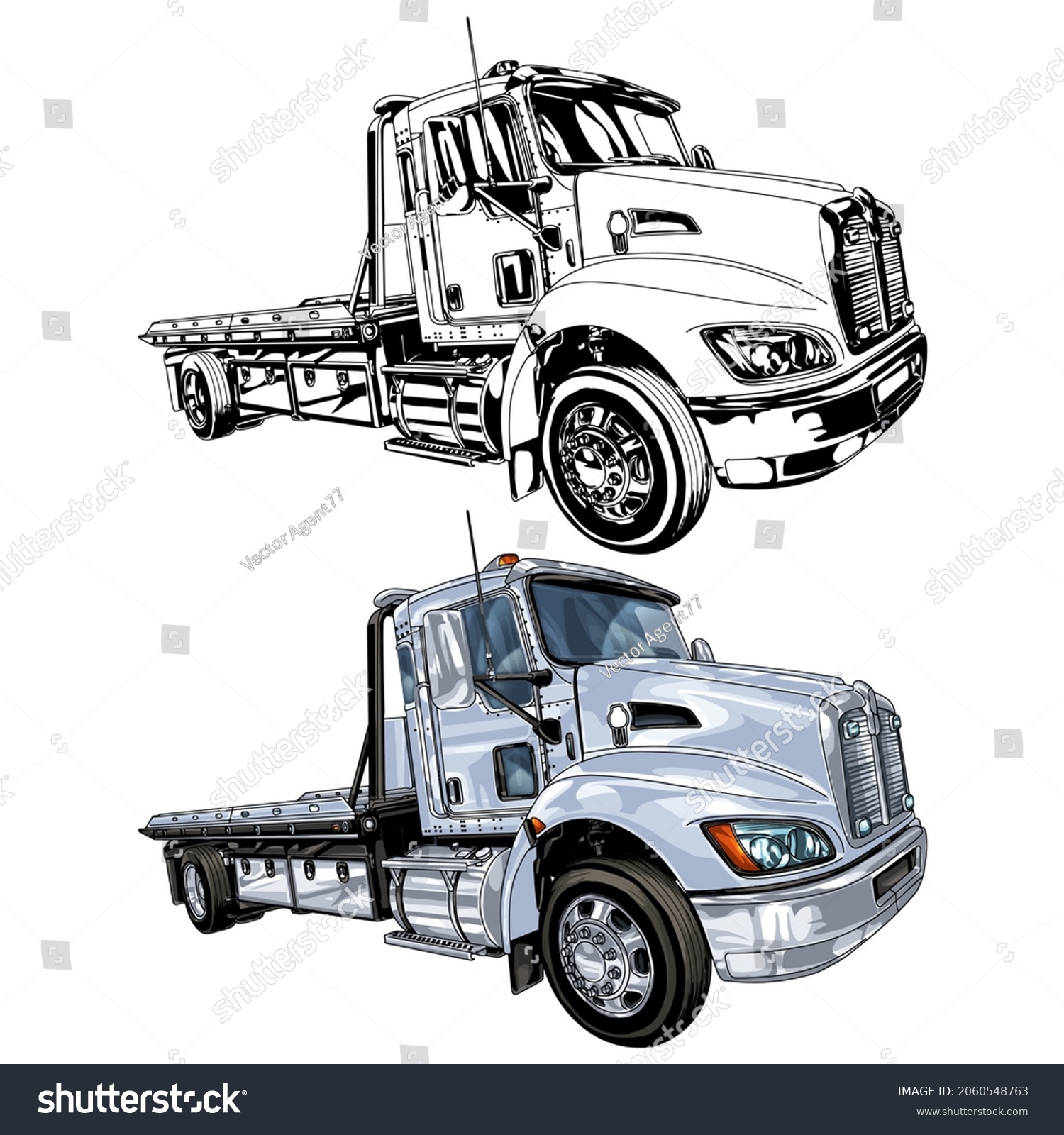 Truck Car Isolated On White Background Stock Vector (Royalty Free ...