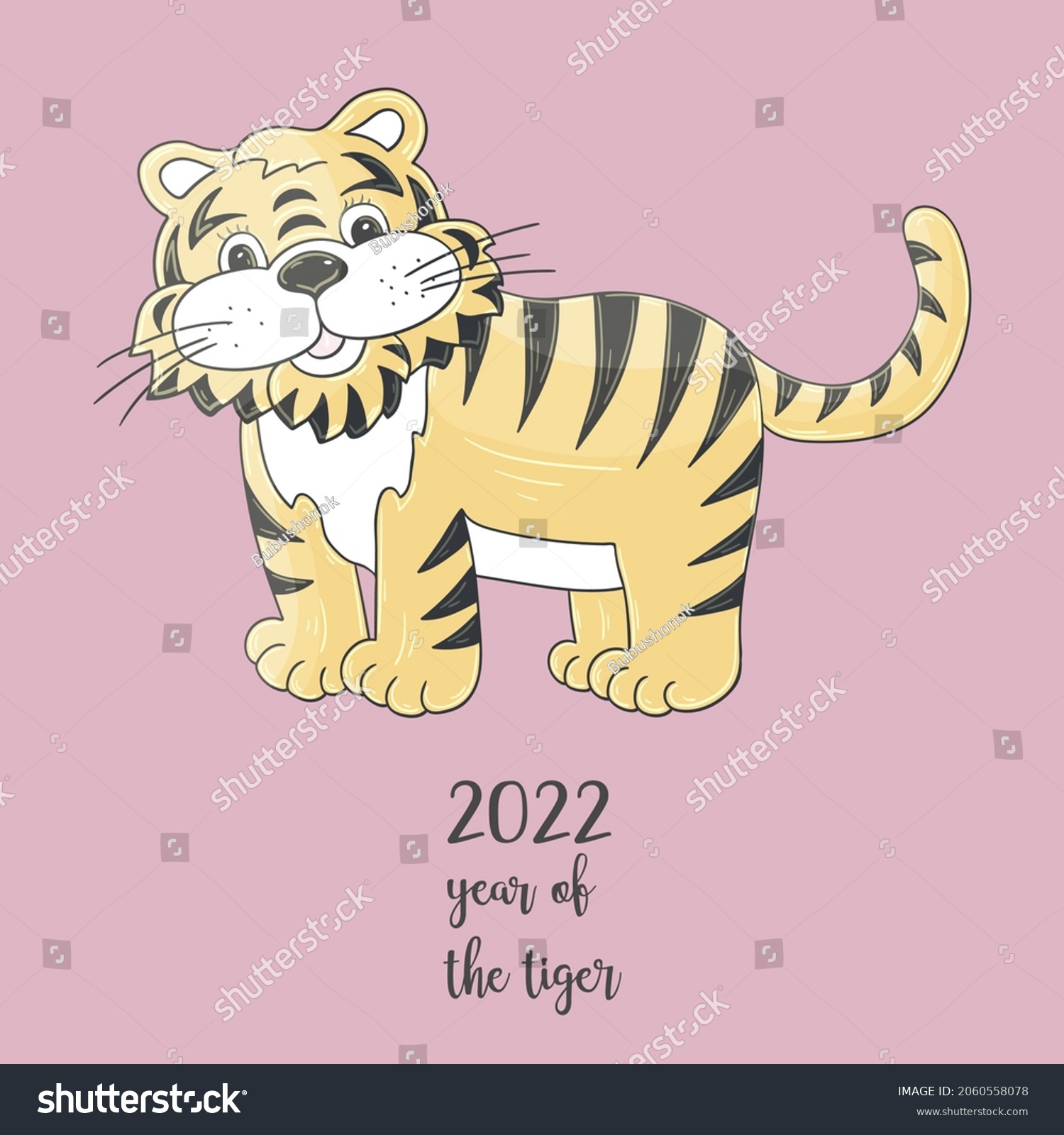 Symbol 2022 Vector Illustration Tiger Hand Stock Vector Royalty Free 2060558078 Shutterstock