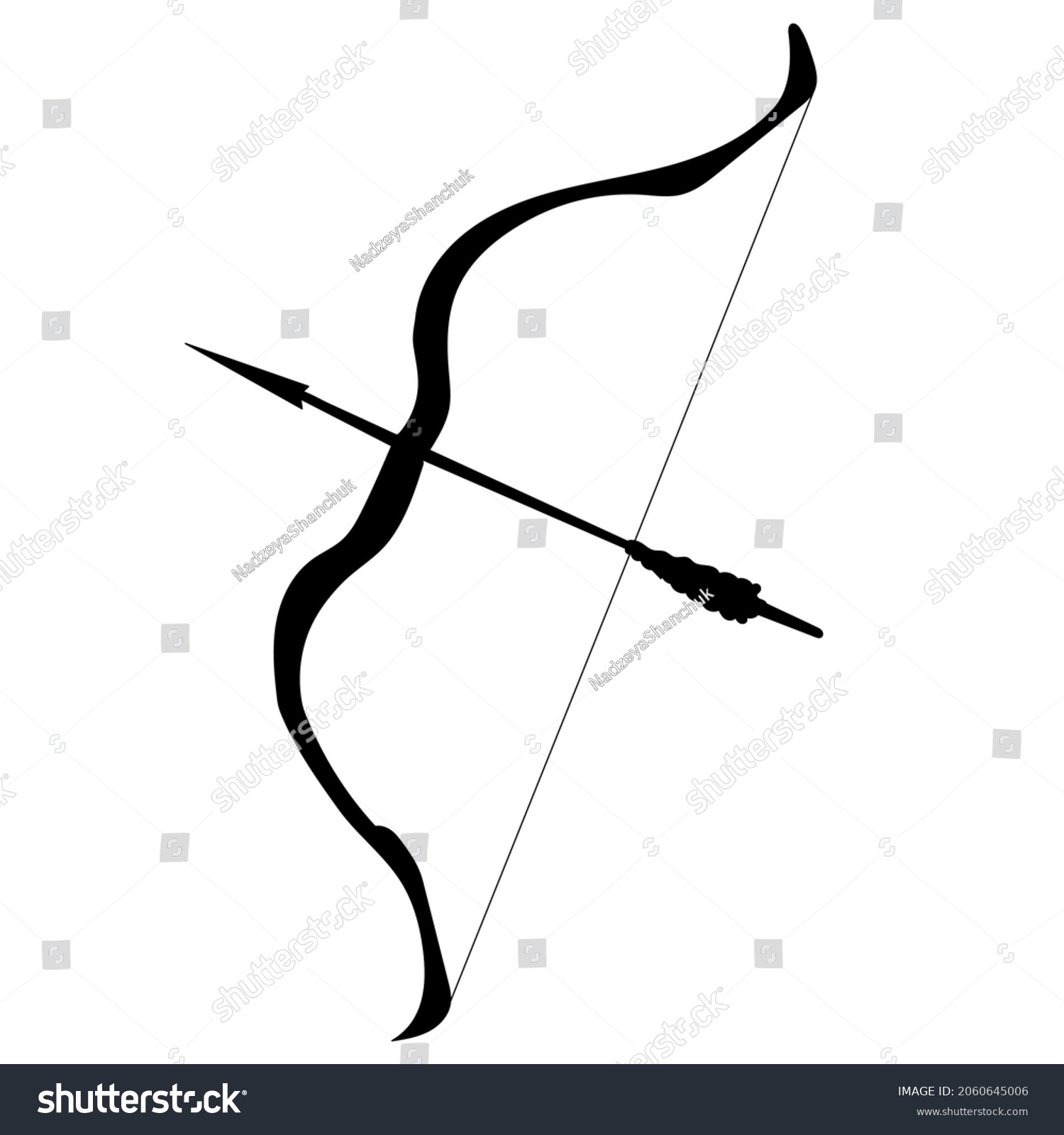 Bow Arrow Black Silhouette Vector Stock Vector (Royalty Free ...