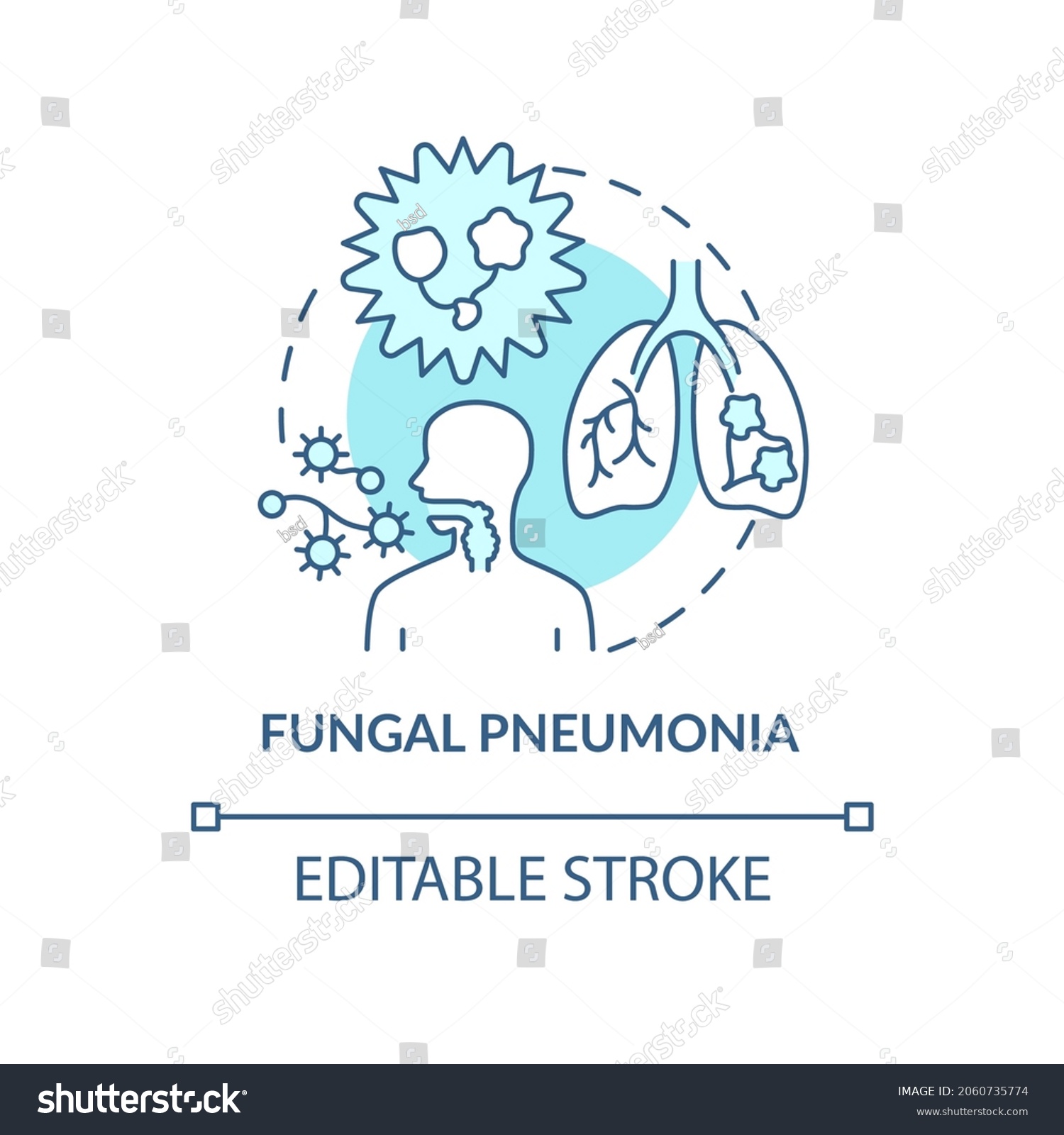 Fungal Pneumonia Blue Concept Icon Pulmonary Stock Vector (Royalty Free ...