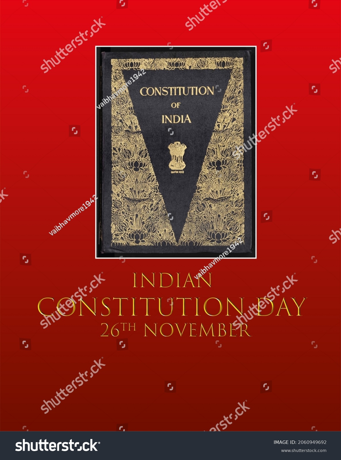 Indian Constitution Day Poster Design: Ilustrações Stock 2060949692 ...