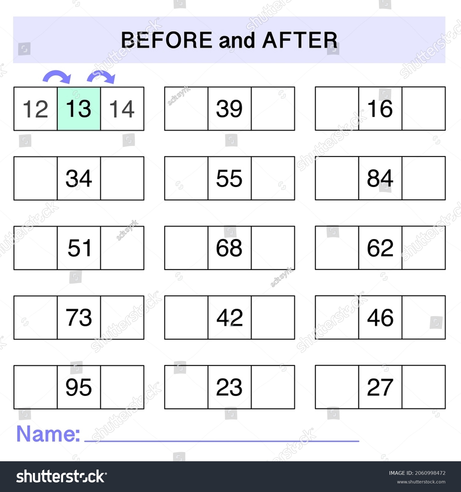 Fill Missing Numbers Before After Mathematical Stock Illustration ...