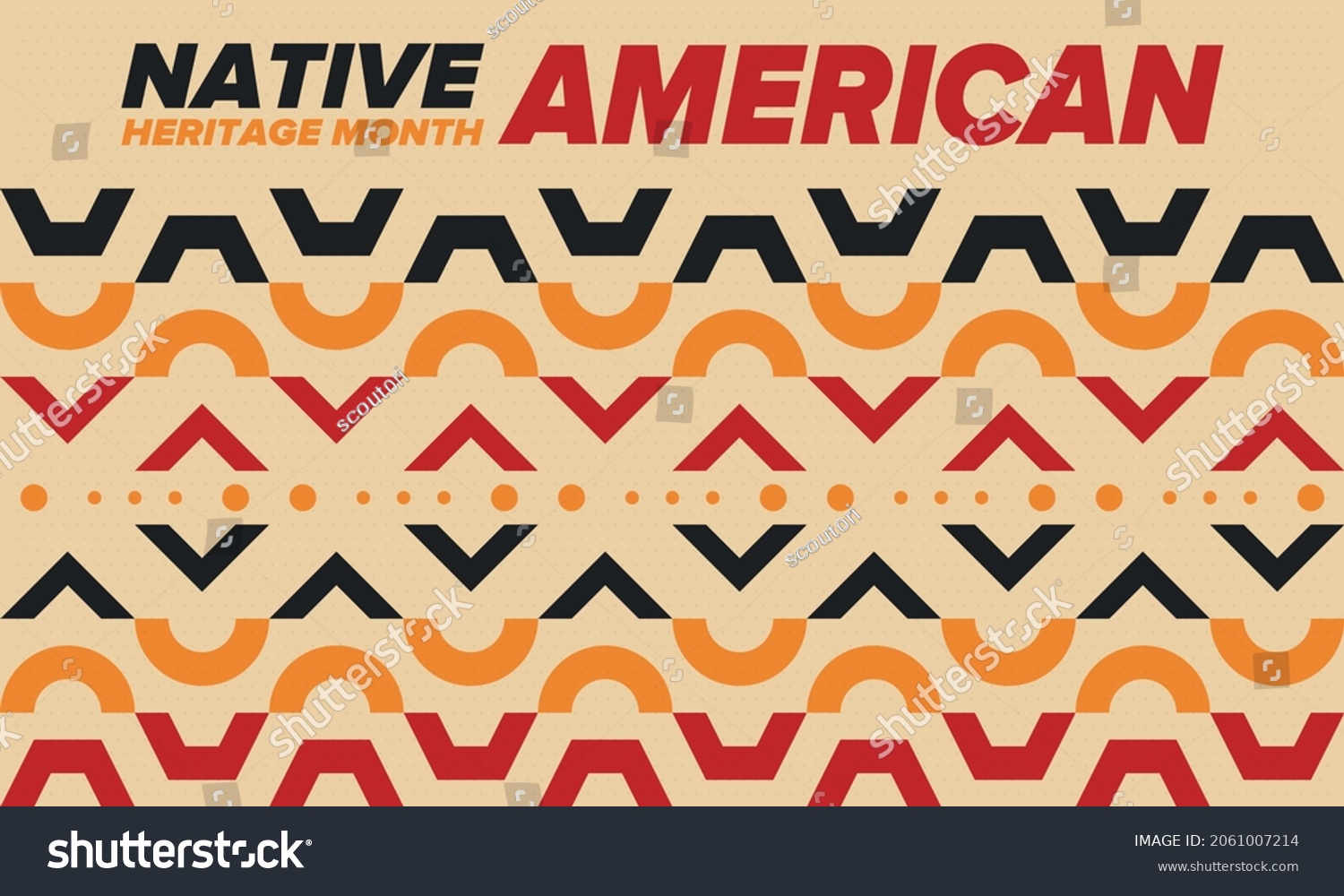 Native American Heritage Month November American Stock Vector Royalty Free 2061007214