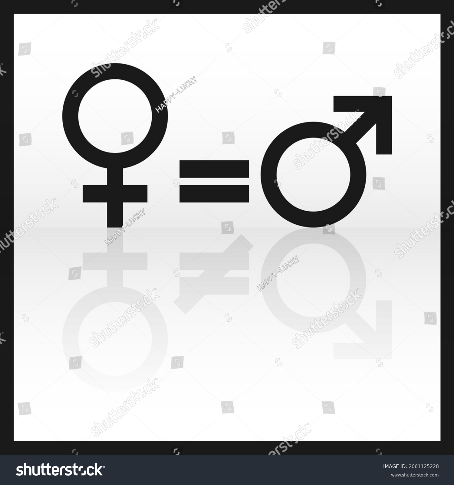 Gender Equality Icon Abstract Black Malefemale Stock Vector (Royalty