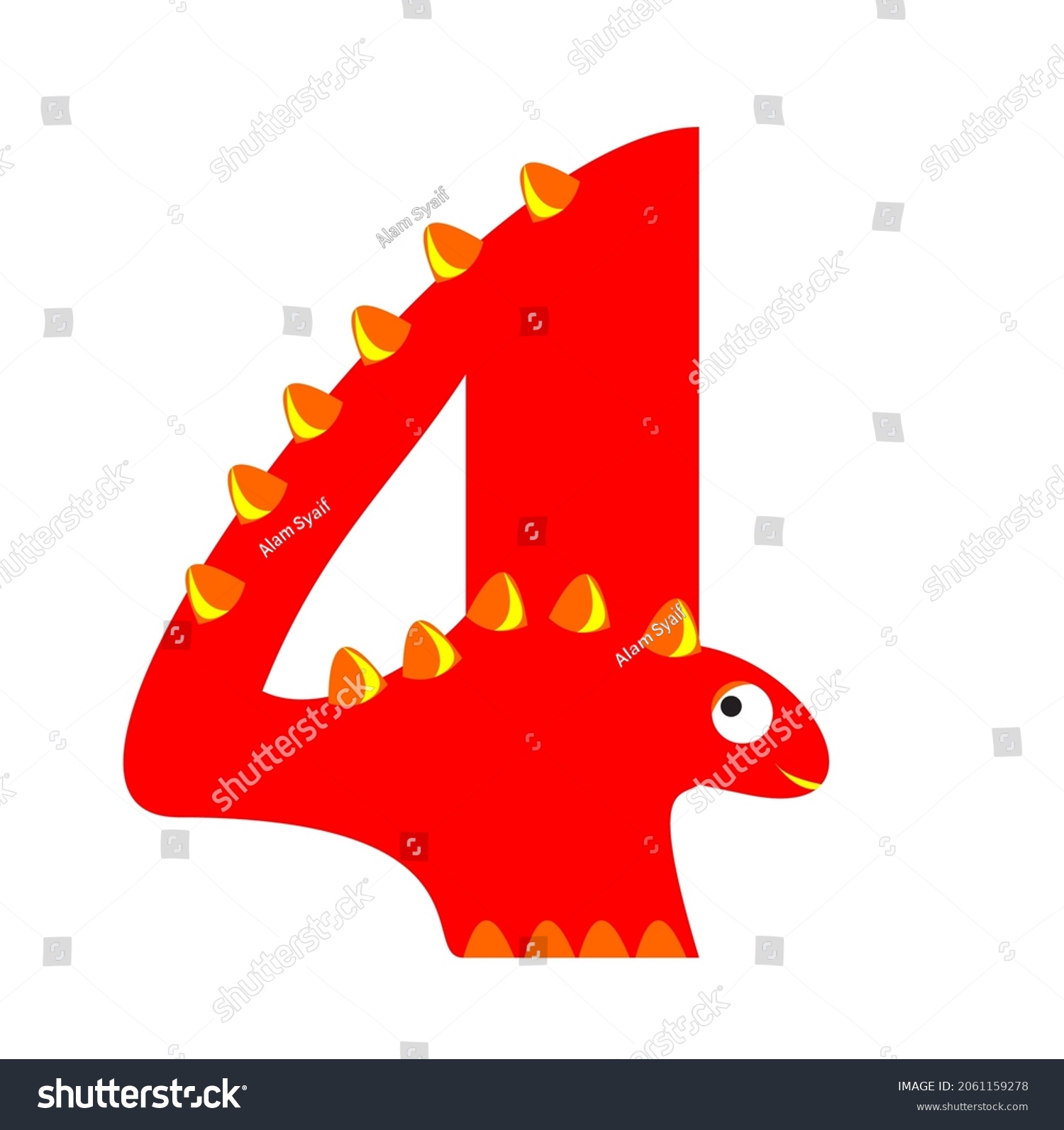 Vector Illustration Numbers Dinosaur Cartoon Creations Stock Vector ...