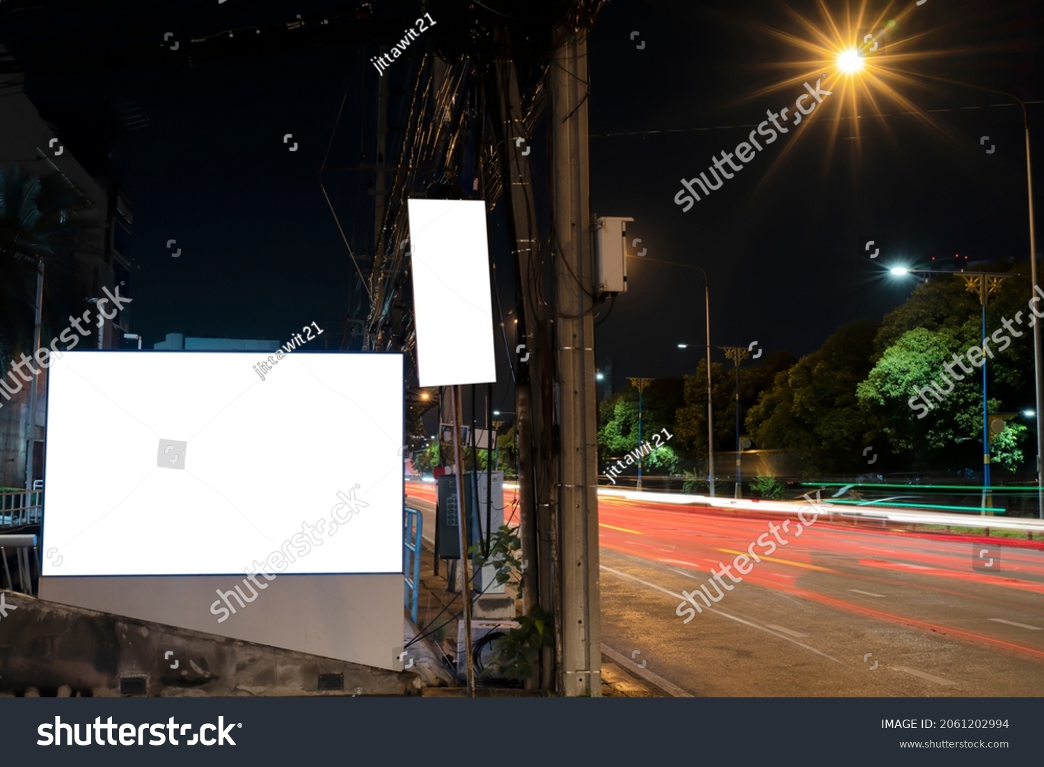 Billboard City Street Blank Screen Advertising Stock Photo 2061202994 ...