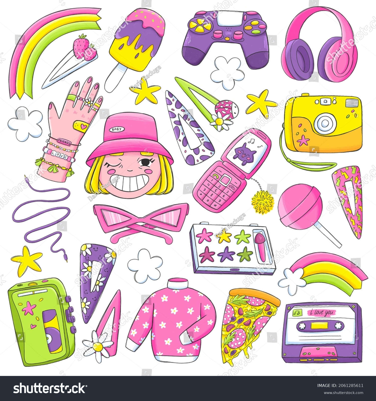 Clipart Collection Nostalgia Childhood Aesthetics Late Stock ...