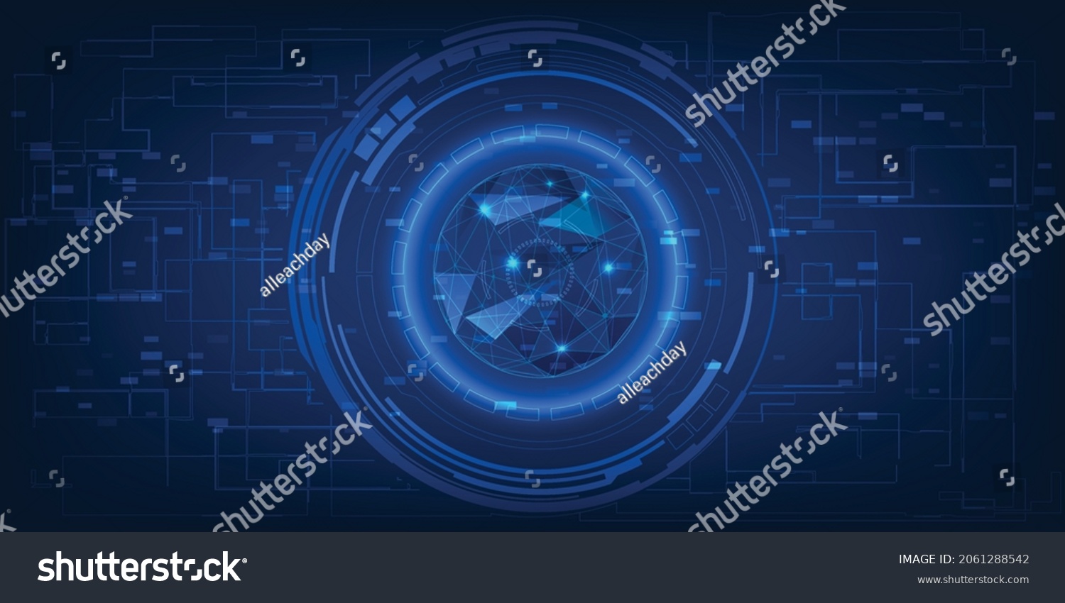 Futuristic Digital Element Circle Hud Circuit Stock Vector (Royalty ...