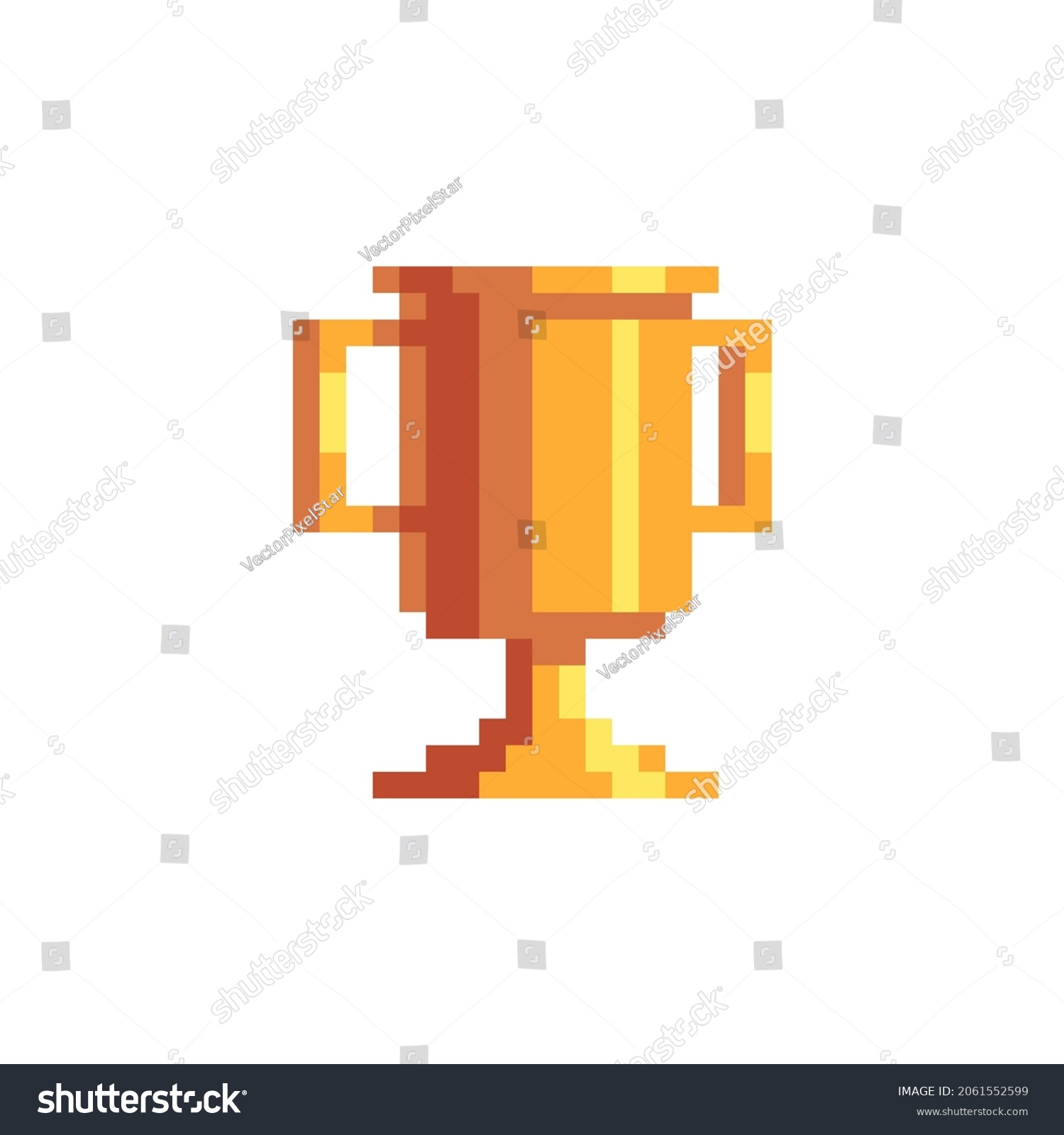 Goblet Pixel Art Icon Winners Trophy Stock Vector Royalty Free