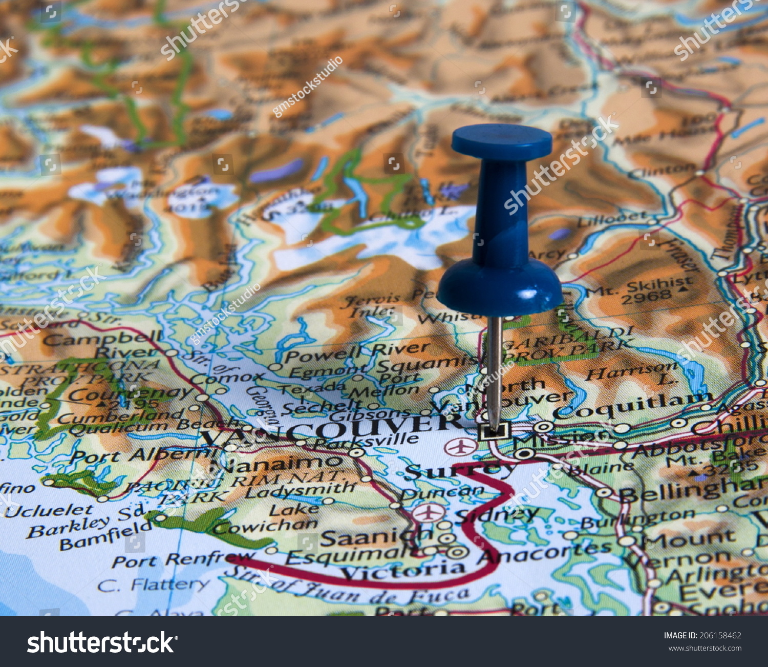 Vancouver Map Pin Stock Photo 206158462 | Shutterstock