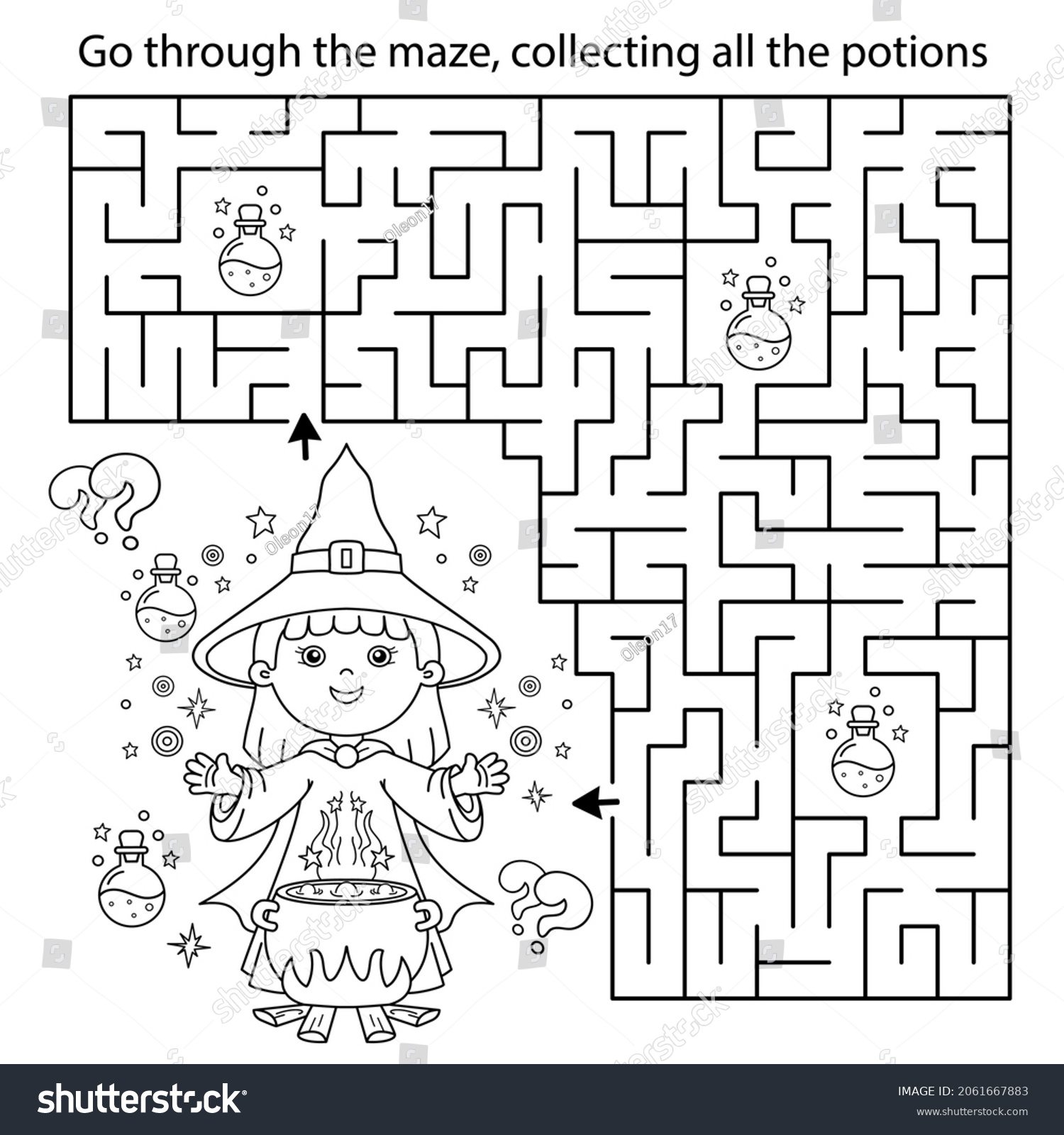 Maze Labyrinth Game Puzzle Coloring Page Stock Vector (Royalty Free ...