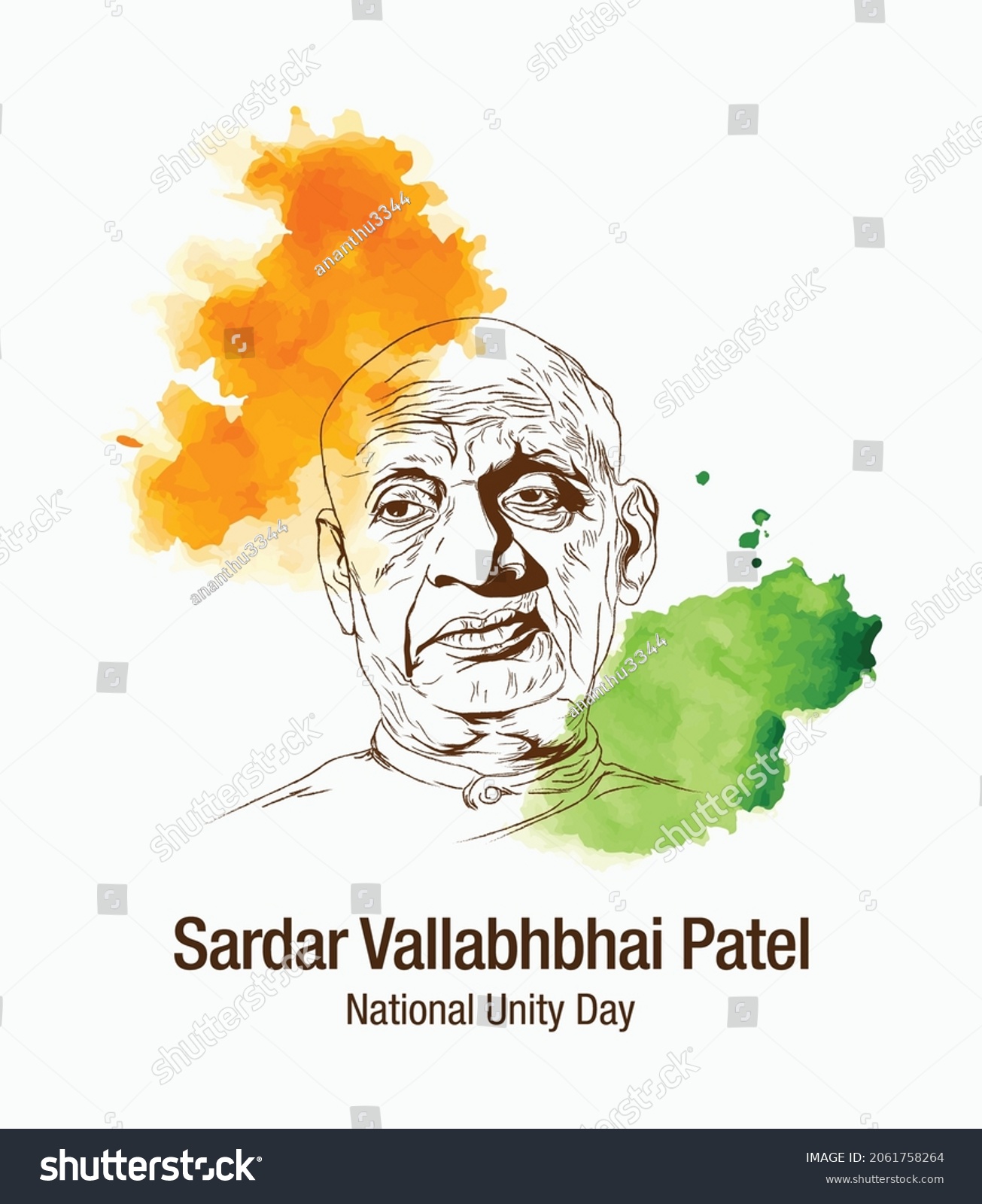 Sardar Vallabhbhai Patel National Unity Day Stock Vector Royalty Free 2061758264 Shutterstock