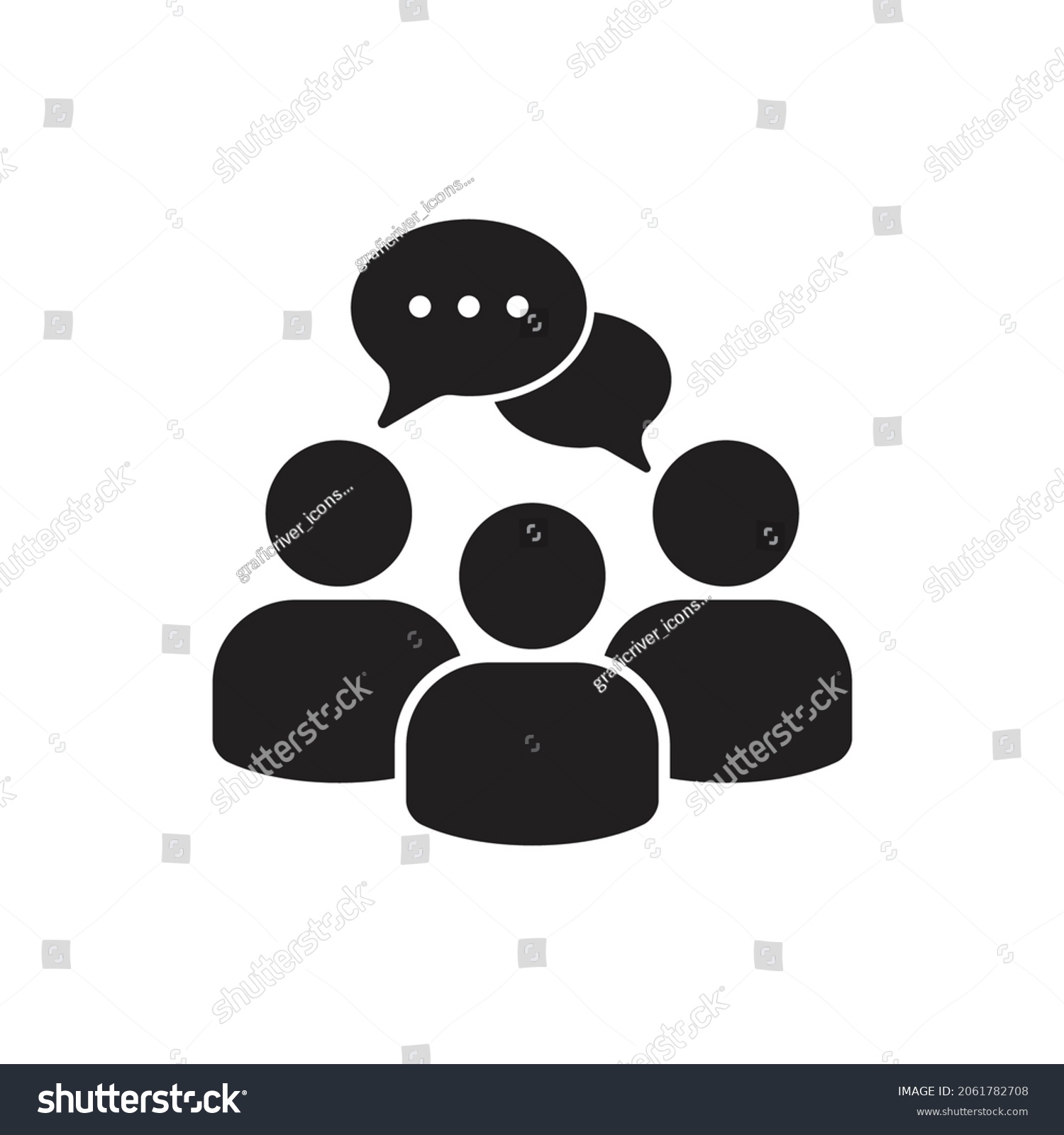 Talk Icon Set Discussion Dispute Symbol Stock Vector (Royalty Free ...