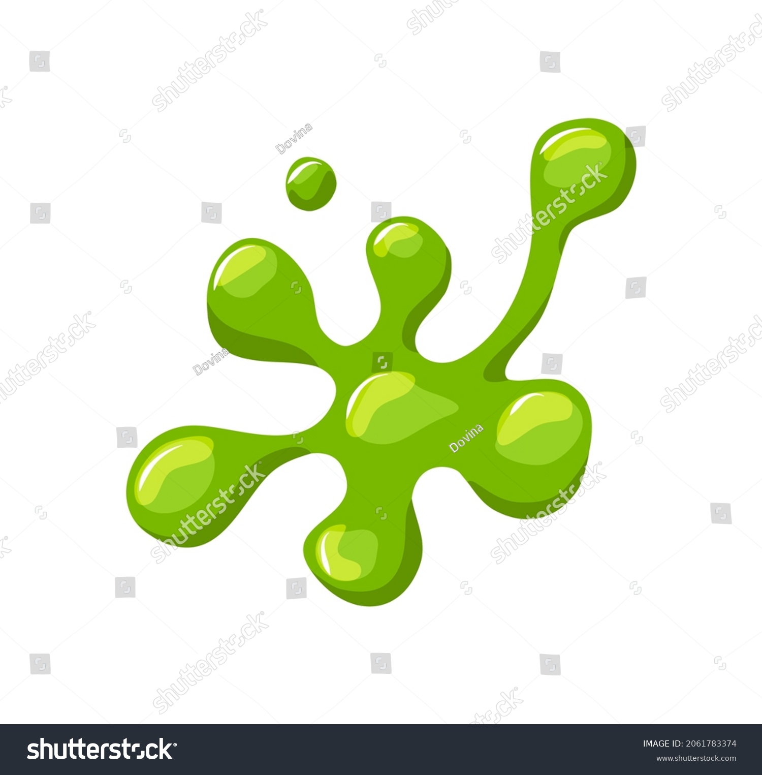 Green Slime Spill On White Isolated Stock Vector (Royalty Free ...