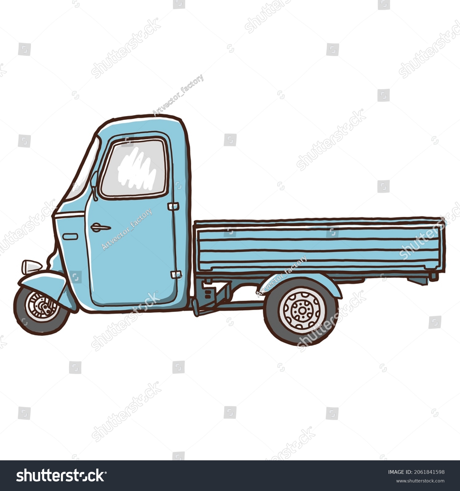 Vector Three Wheeler Delivery Tricycle Vector Stock Vector (Royalty ...