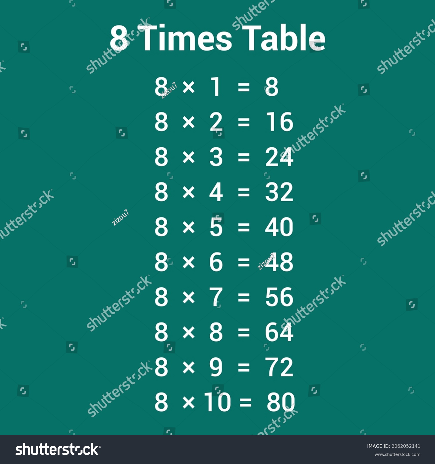 8-times-table-multiplication-chart-stock-vector-royalty-free-2062052141-shutterstock