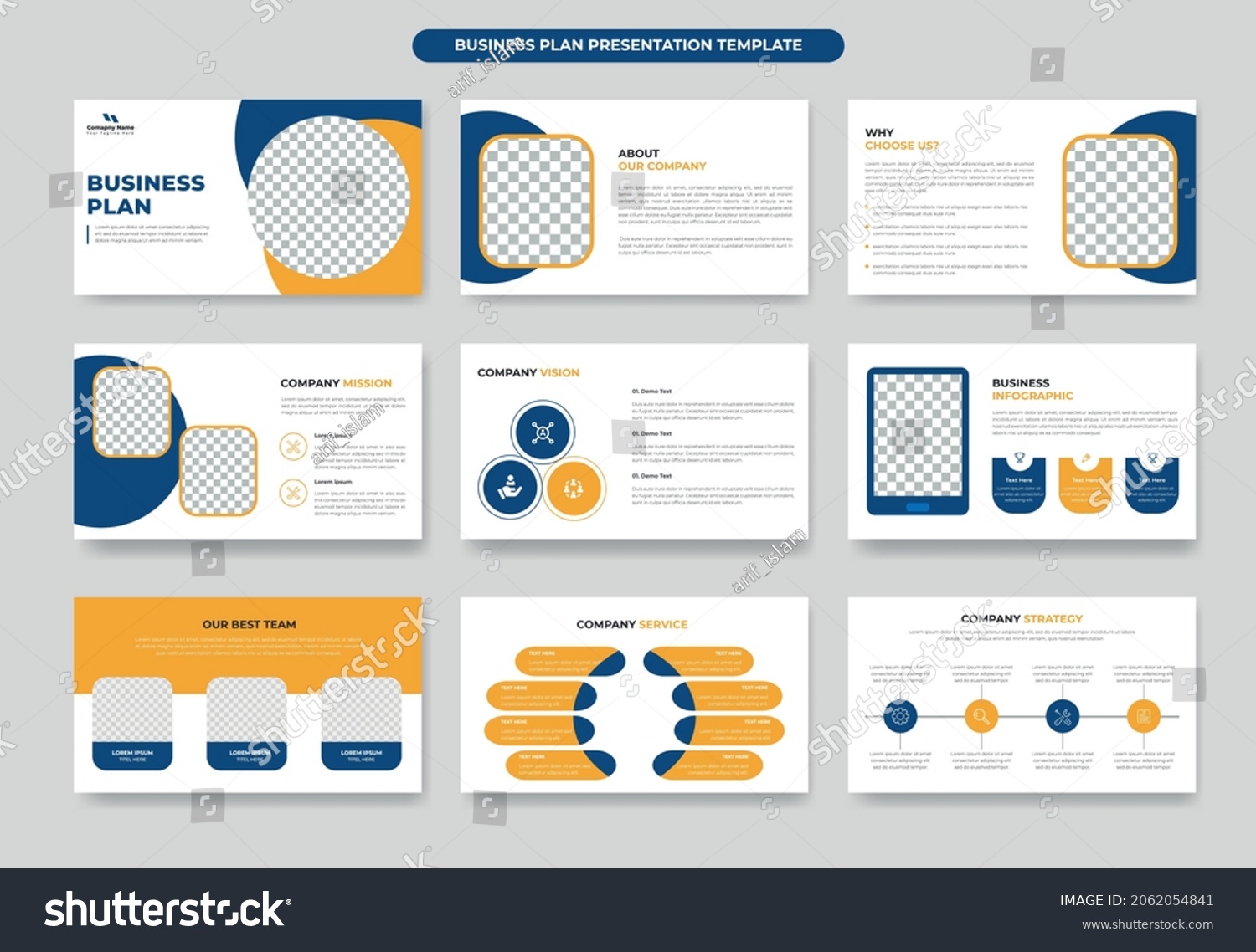 business-plan-project-proposal-presentation-template-stock-vector