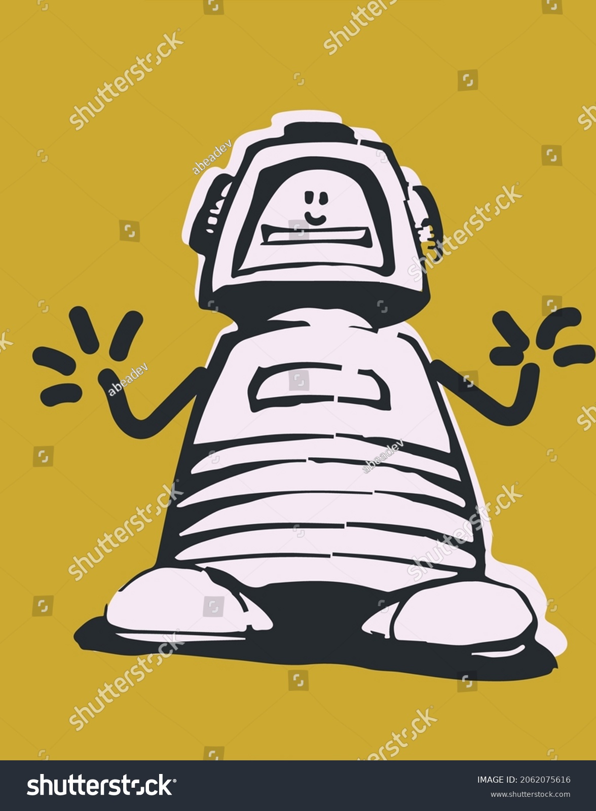 Funny Computer Cartoon Character Vector Illustration Stock Vector Funny Computer Cartoon Character Vector Illustration Stock Vector