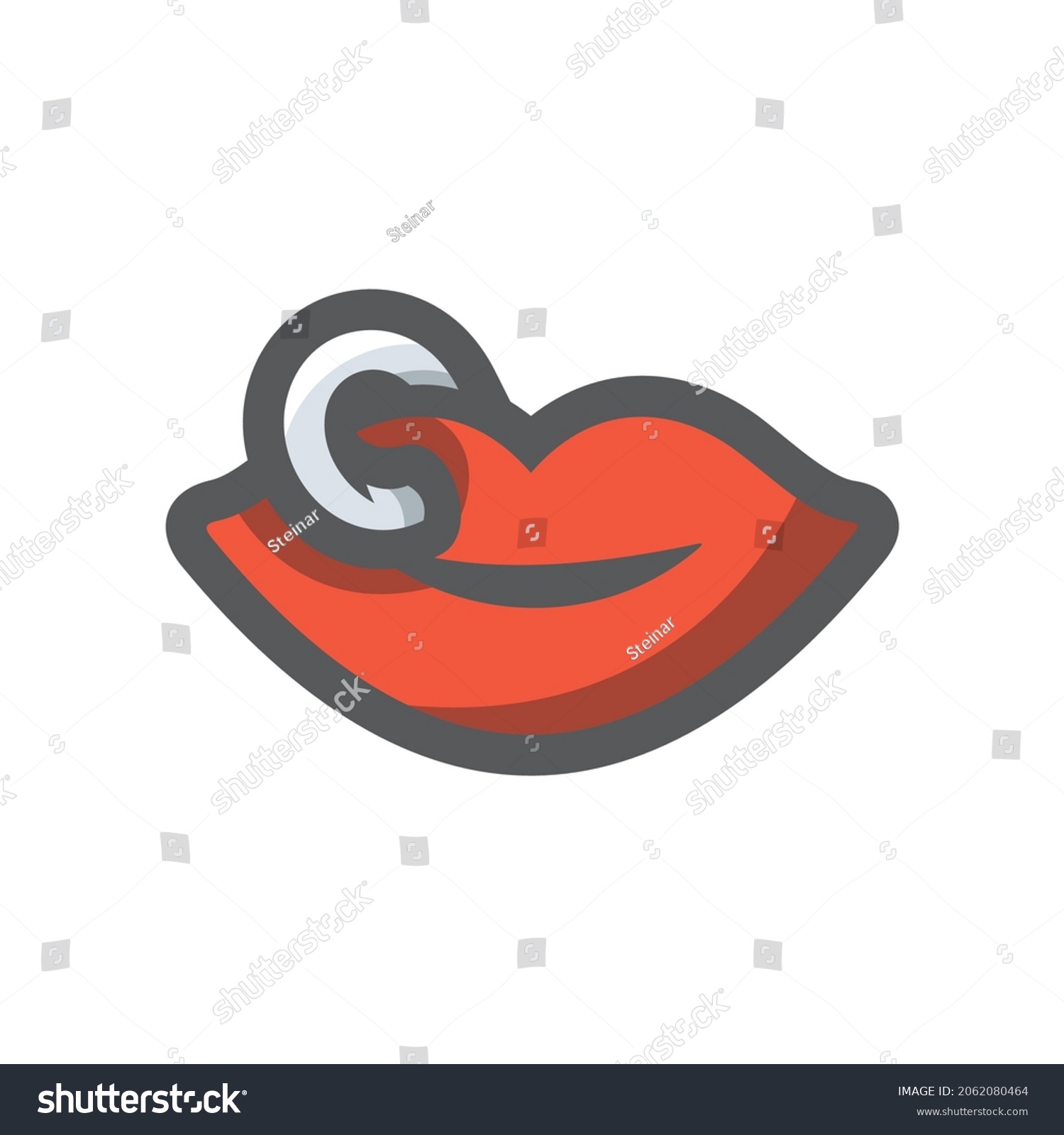 Red Lips Piercing Vector Icon Cartoon Stock Vector (Royalty Free ...