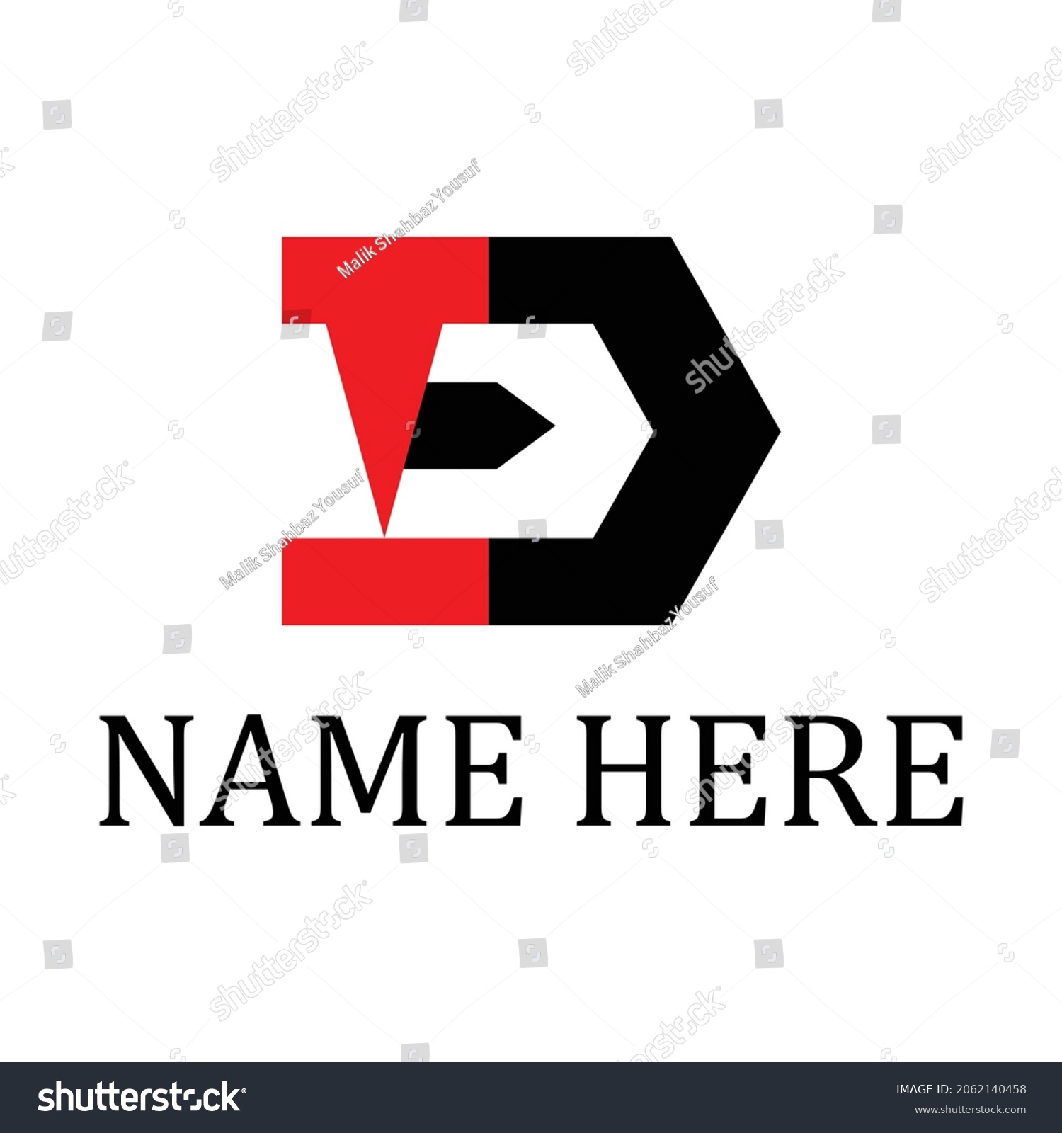 D Alphabet Logo Bold Design Typography Stock Vector (royalty Free 