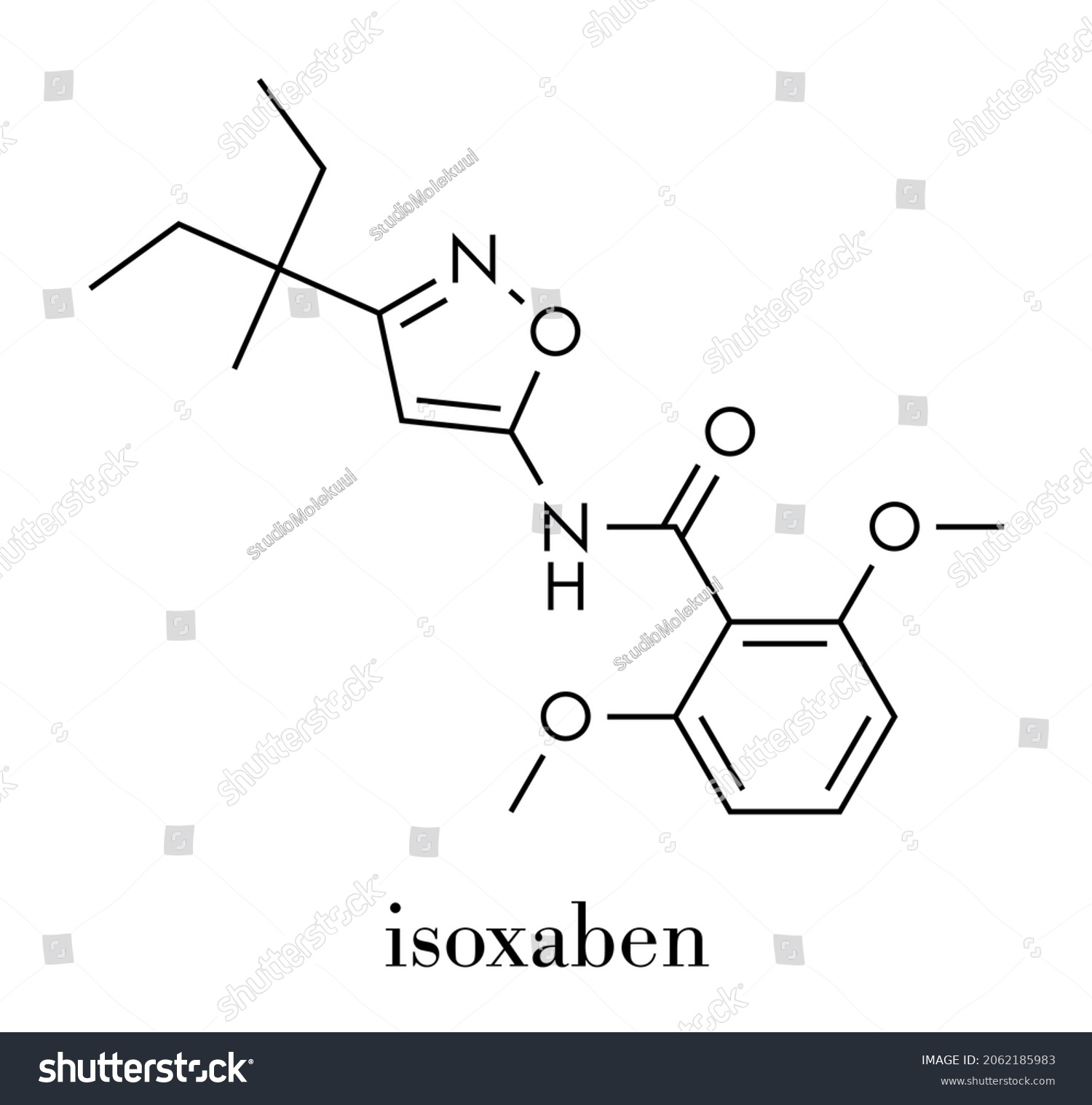 Isoxaben Herbicide Molecule Skeletal Formula Stock Vector (Royalty Free ...