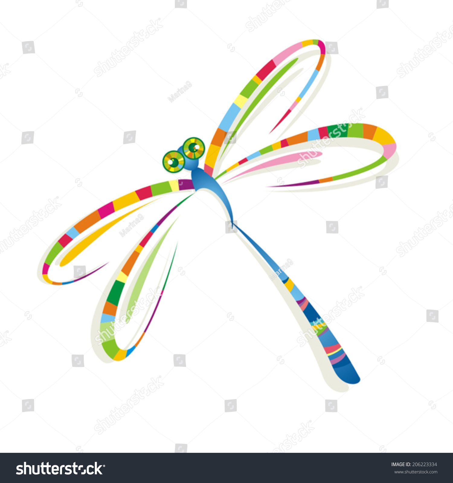 Colorful Dragonfly Vector Illustration Stock Vector (Royalty Free ...