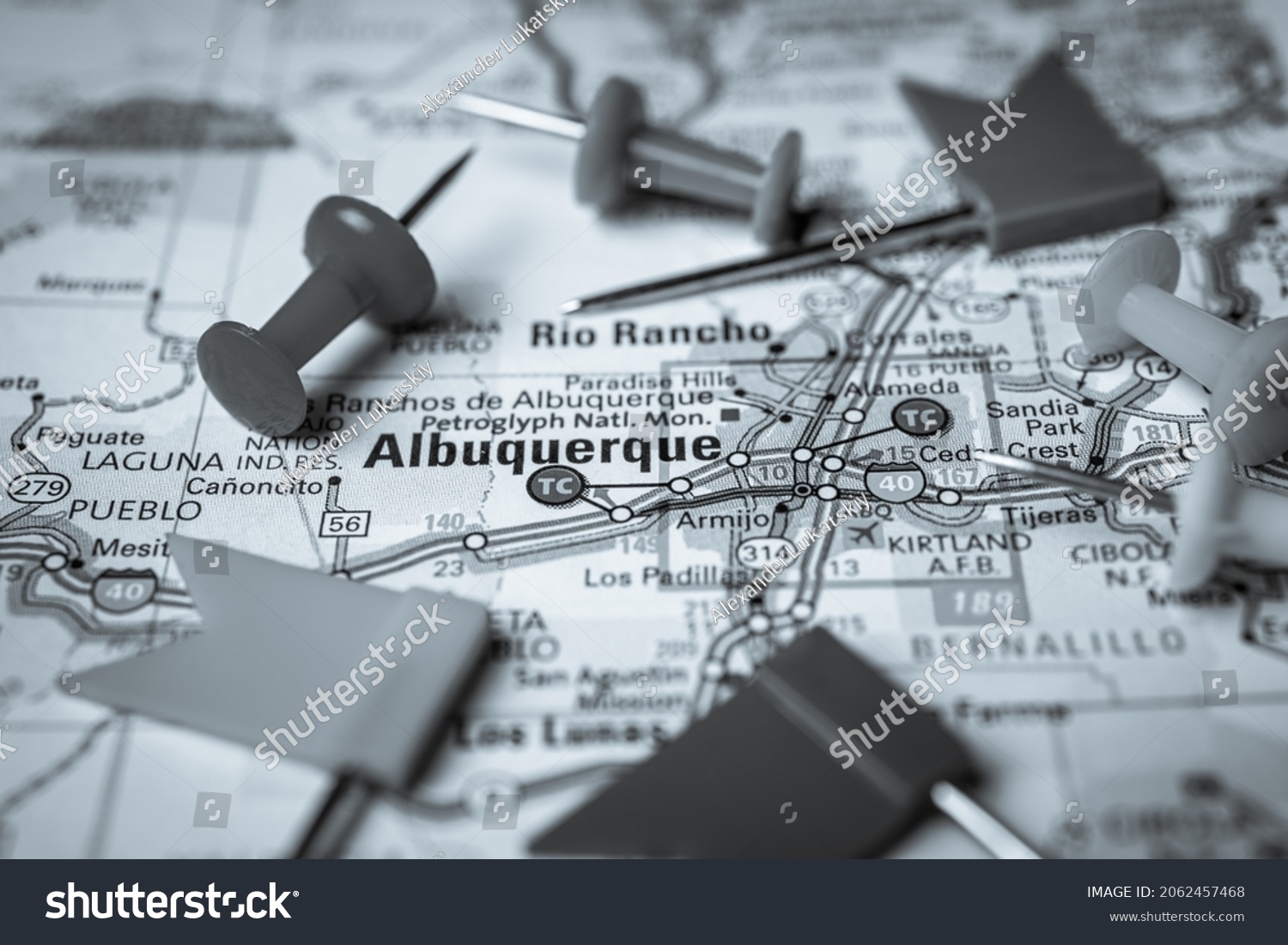 Stock Photo Albuquerque On The Usa Map 2062457468 
