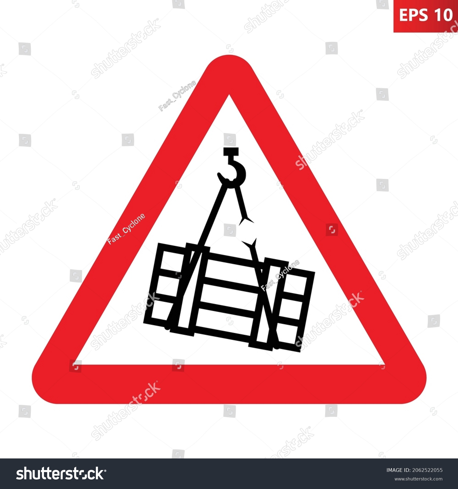 Suspended Load Warning Sign Vector Illustration Stock Vector (Royalty ...