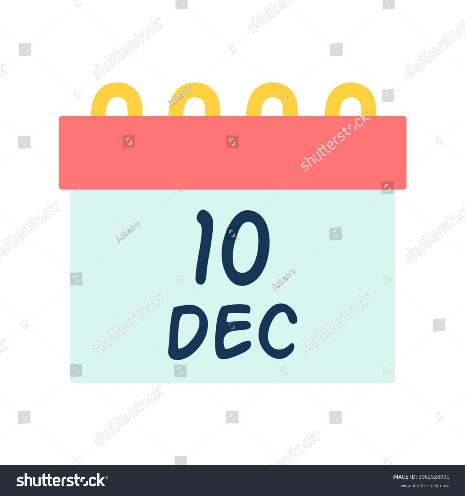 Calendar December 10 Illustration Isolated On Stock Vector (Royalty