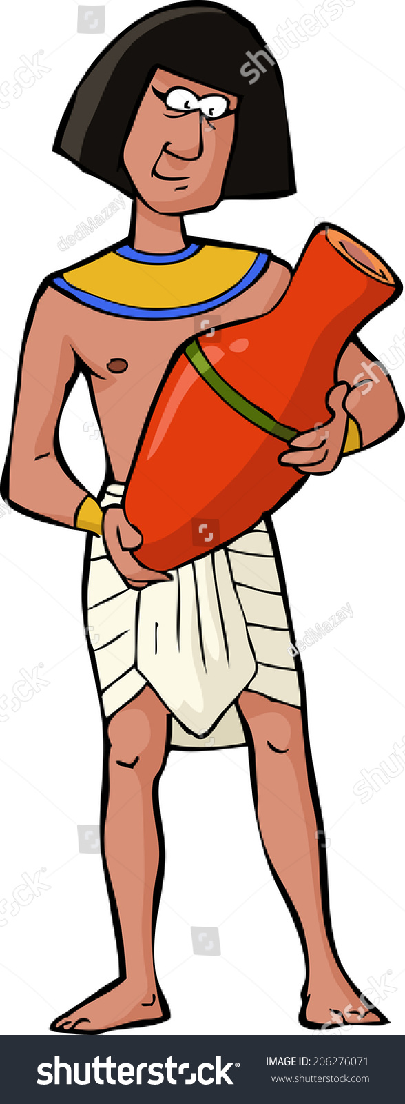 Ancient Egyptian Craftsman On White Background Stock Illustration ...