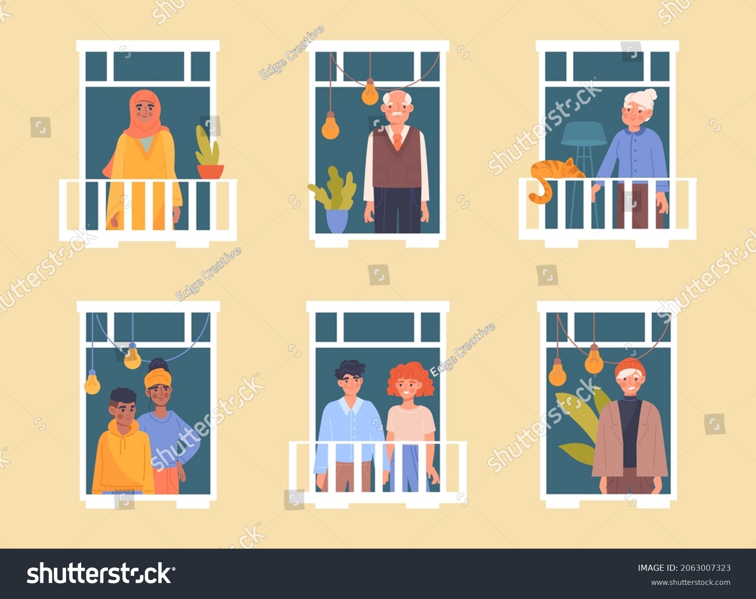 Types People Image House Various Characters Stock Vector (Royalty Free ...