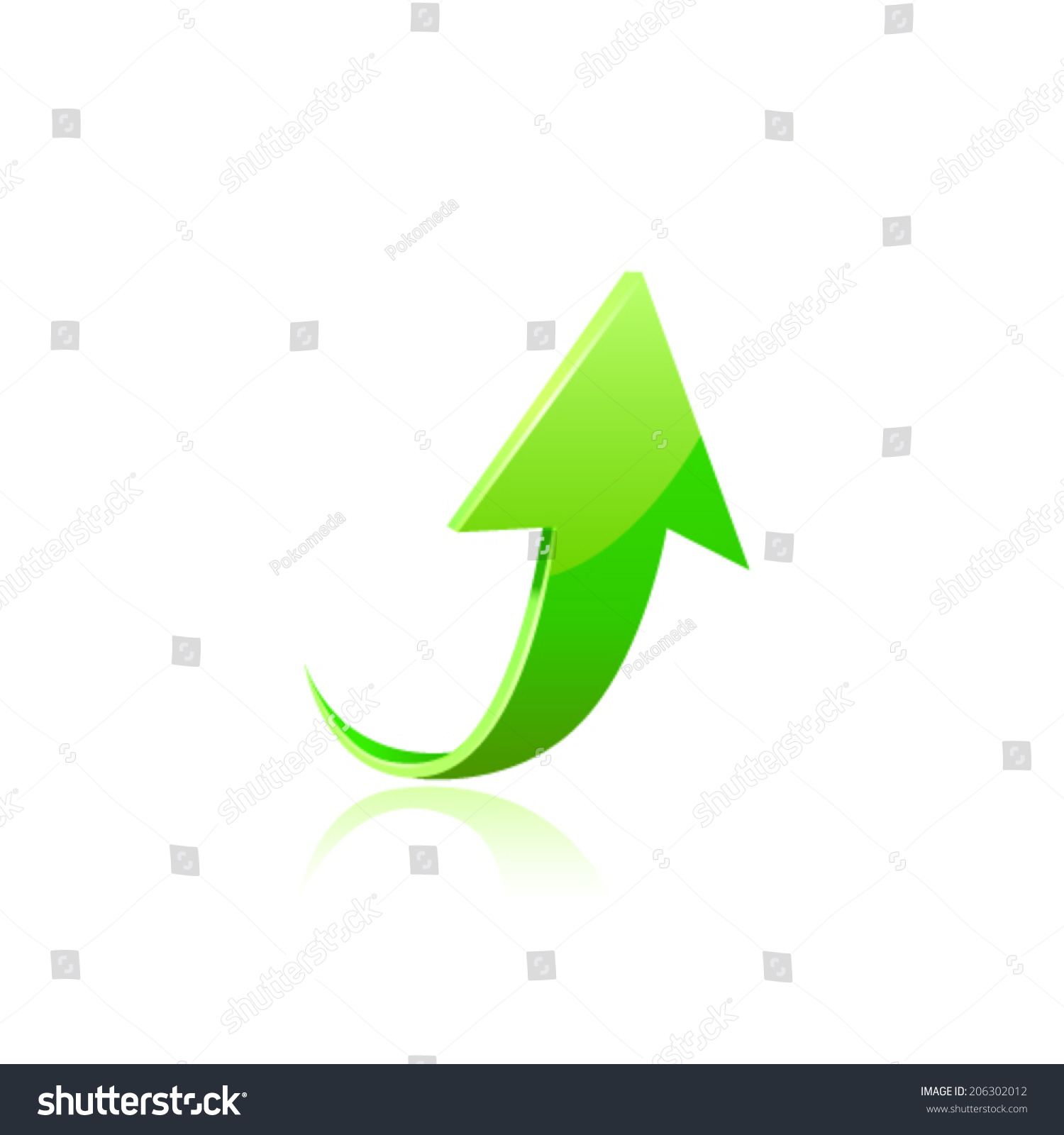 Green Arrow Vector Stock Vector (Royalty Free) 206302012 | Shutterstock